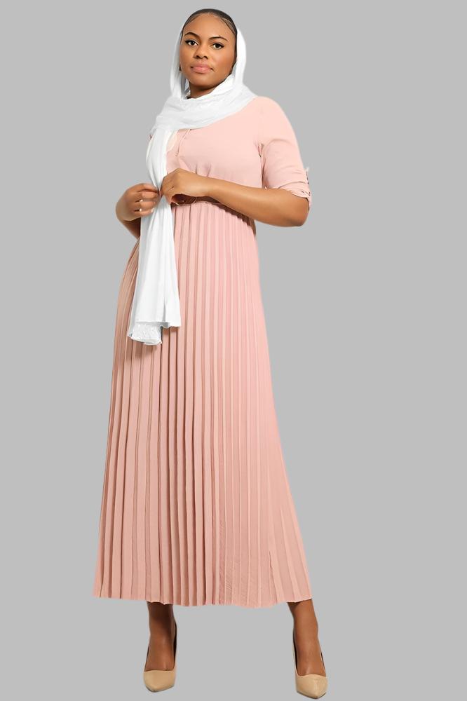 Pleated maxi skirt hijab best sale