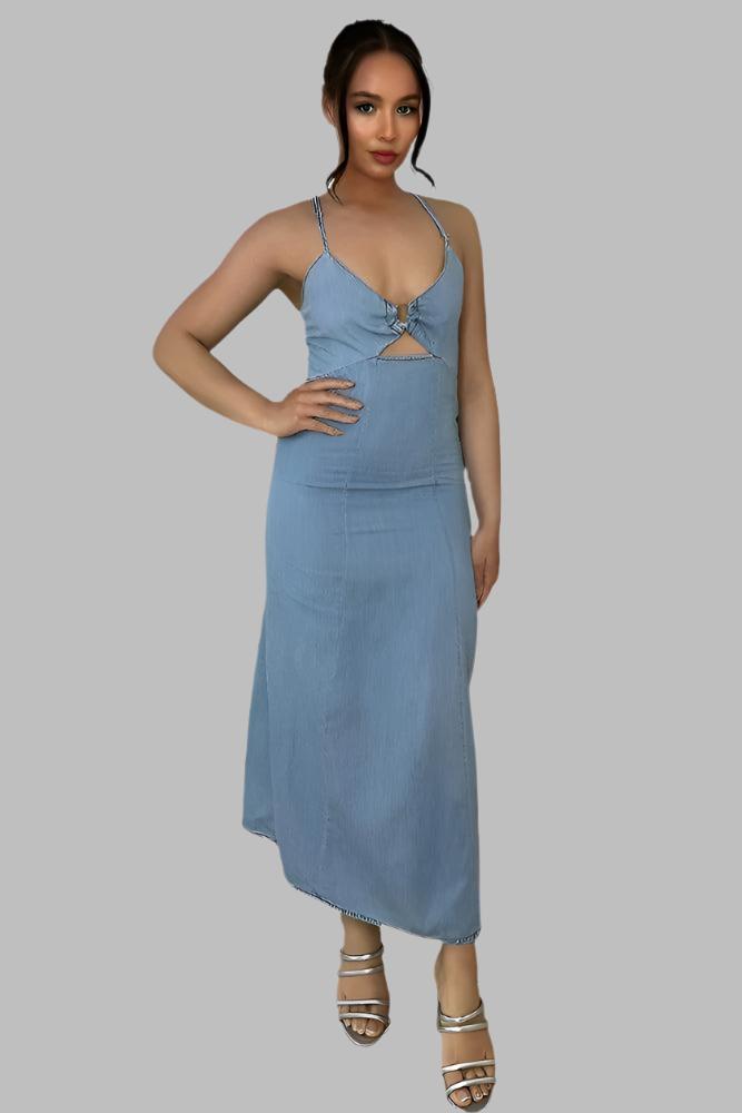 Strappy hotsell denim dress