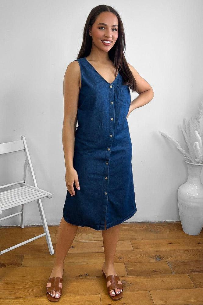 Denim on sale midi pinafore