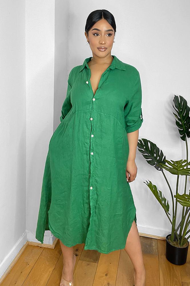 Linen shirt 2025 dress plus size