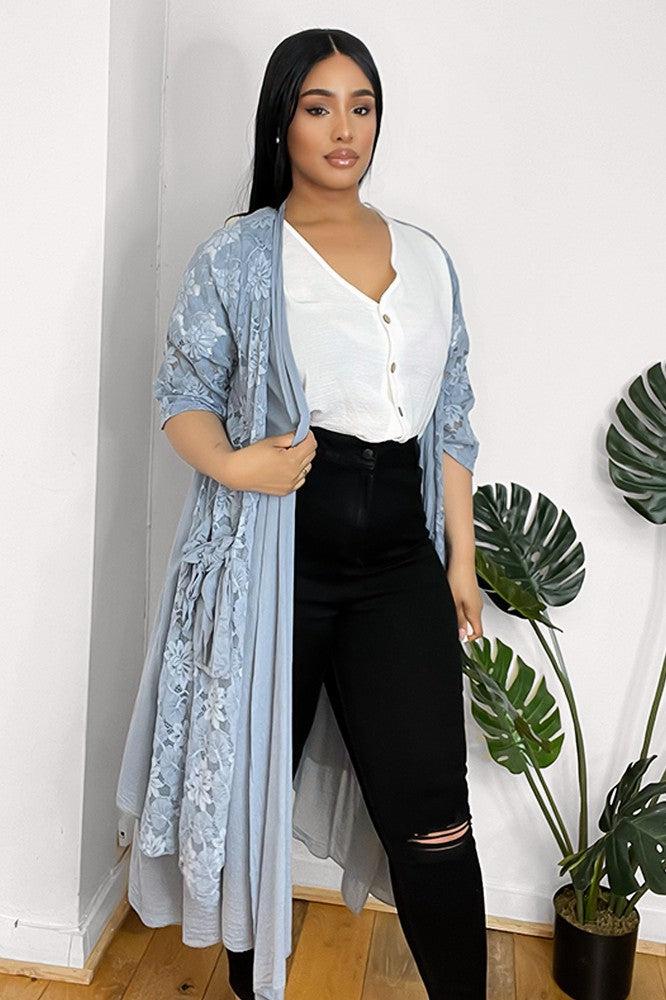 Long lace hot sale cardigan outfit