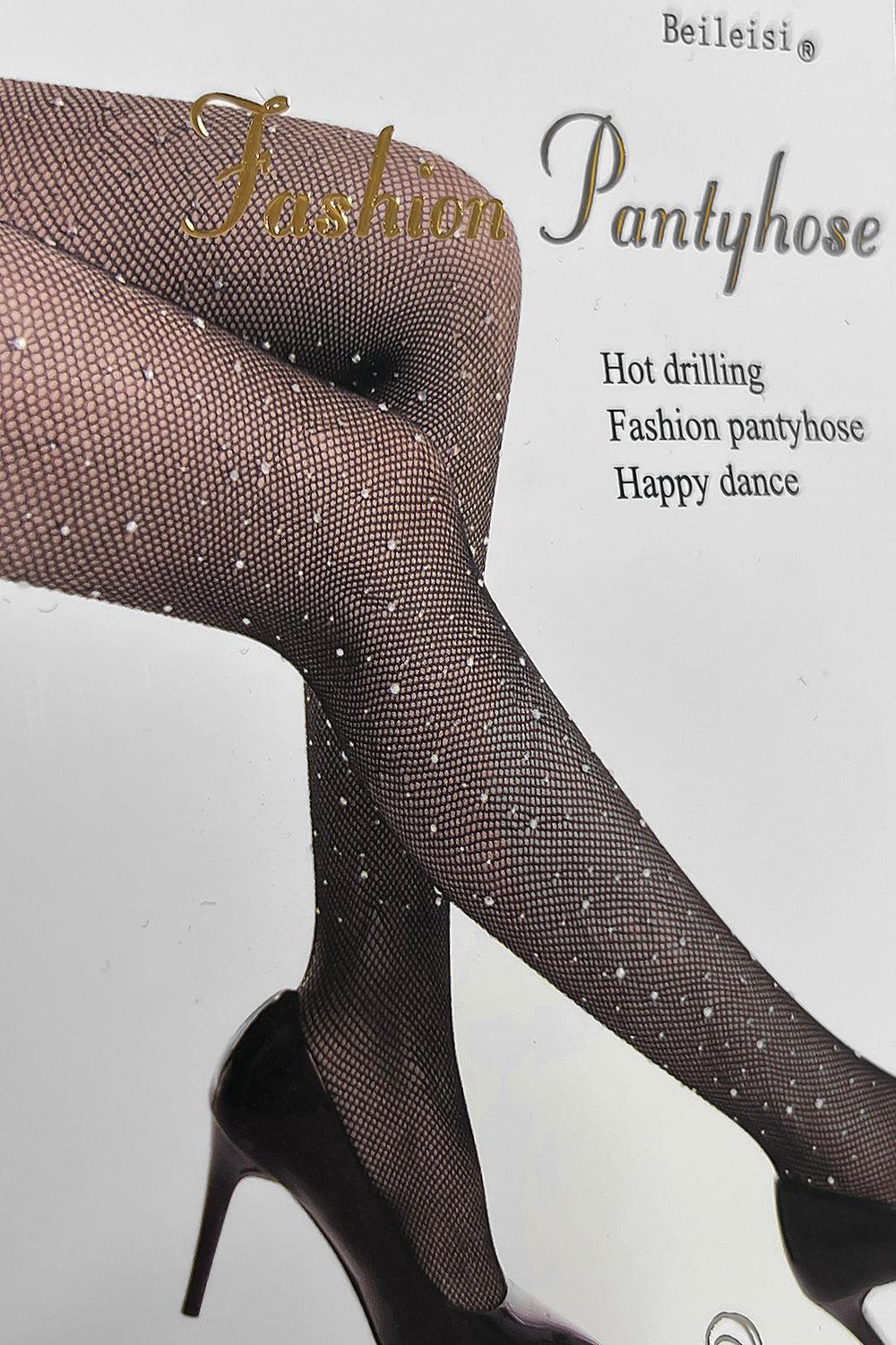 Black pantyhose hotsell with rhinestones