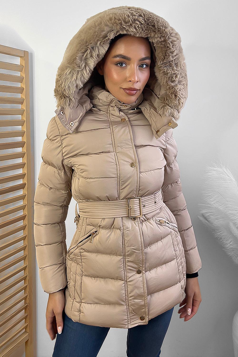 Belted shop winter jacket