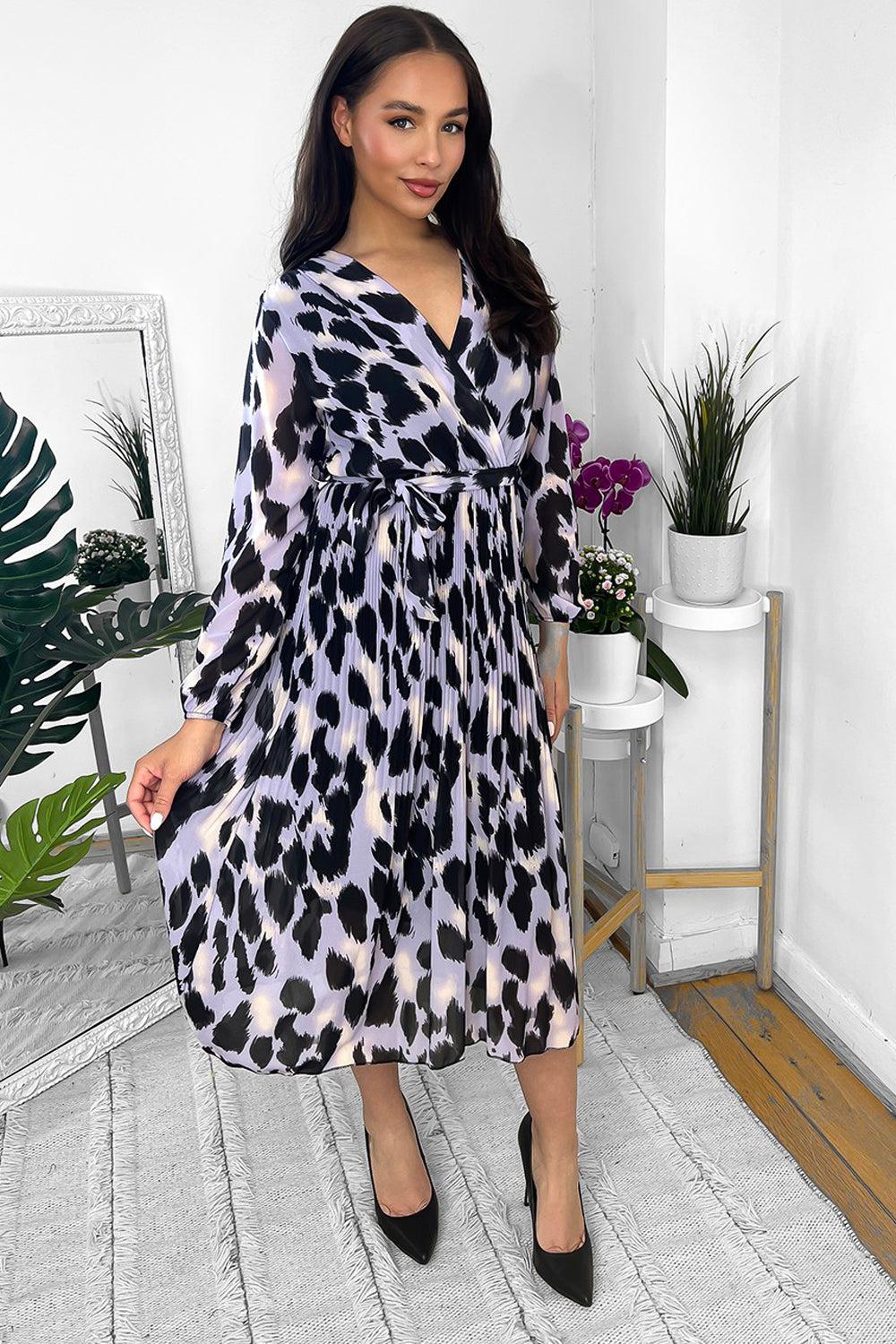 Animal print hotsell chiffon dress