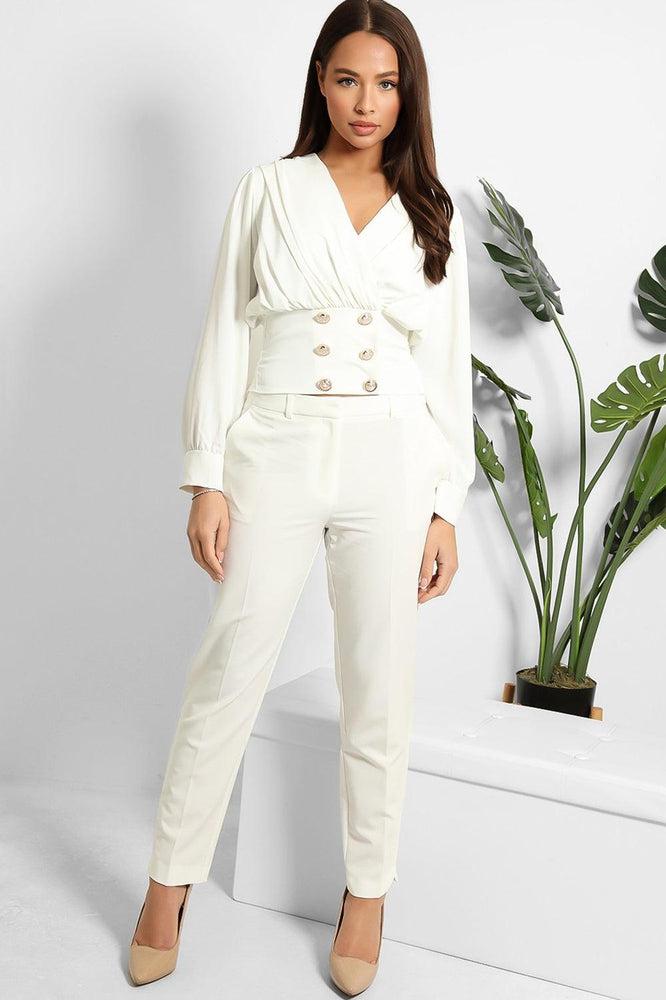 White ankle best sale grazer trousers