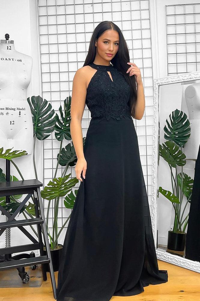 Black beaded best sale maxi dress