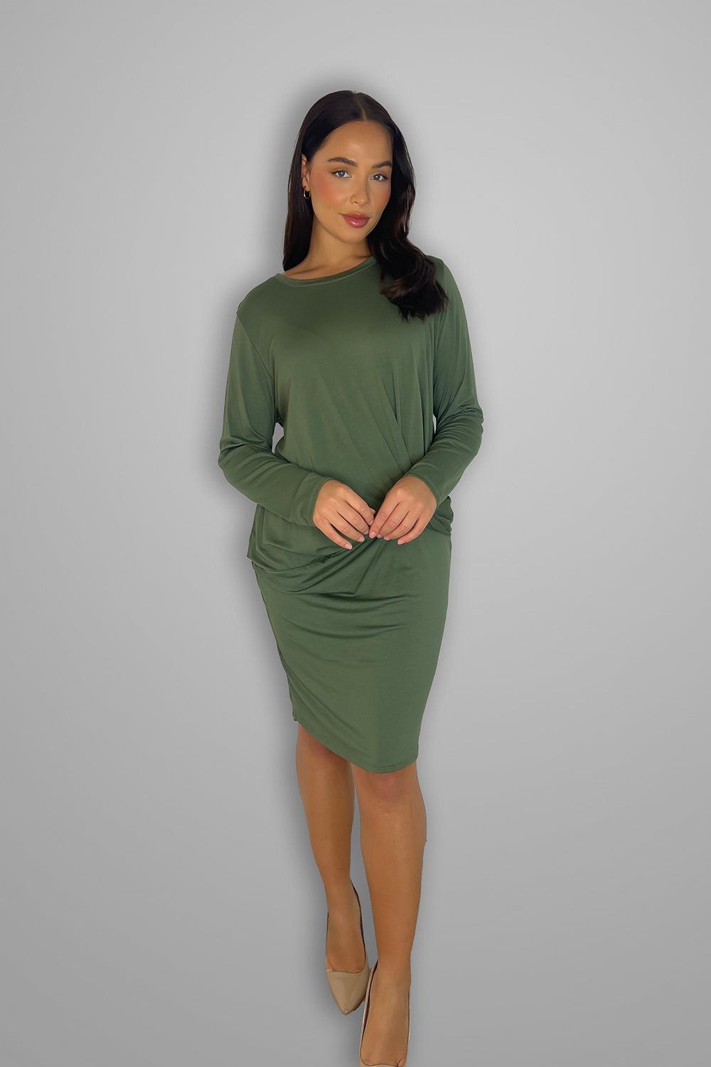 Twisted to Side Lightweight Jersey Dress