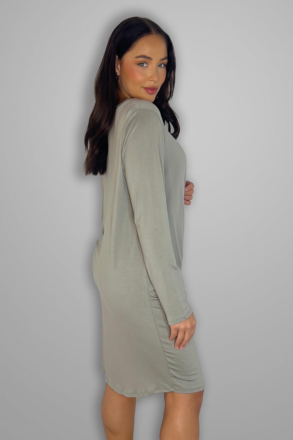 Twisted to Side Lightweight Jersey Dress