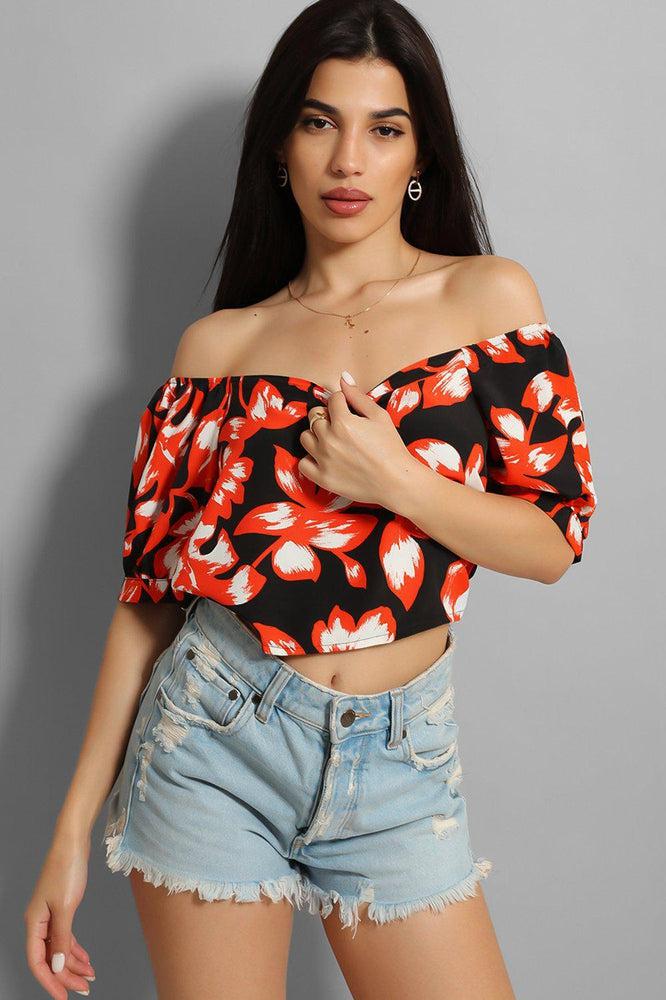 Wholesale Women's Leaves Print Crop Top (PACK OF 6)