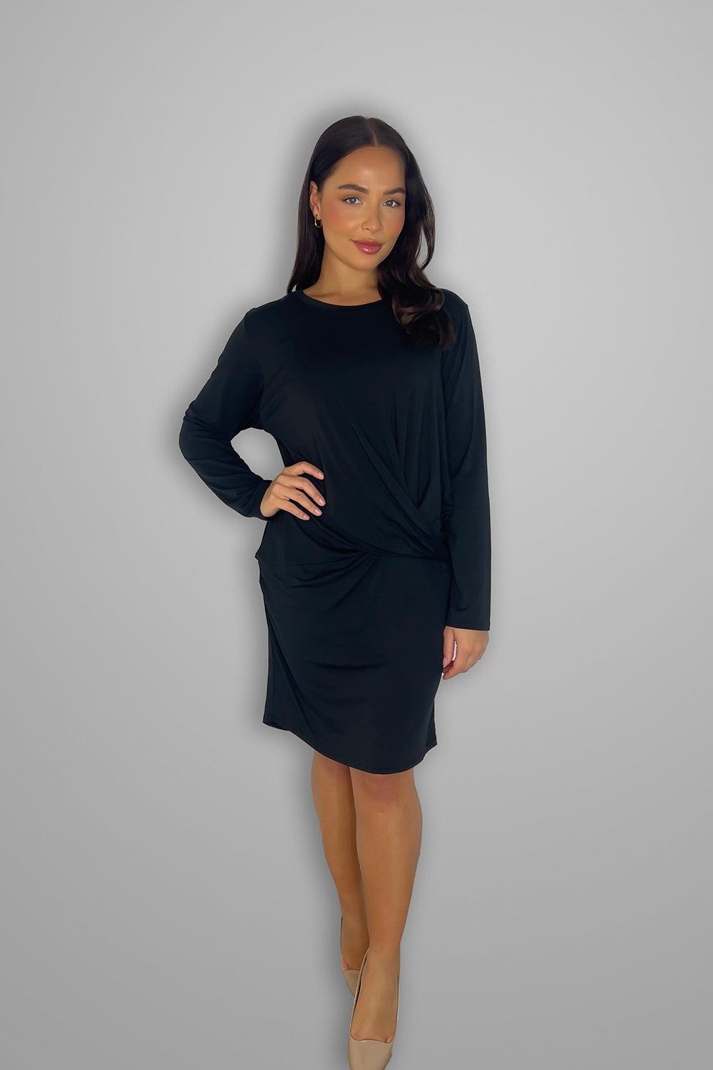 Twisted to Side Lightweight Jersey Dress