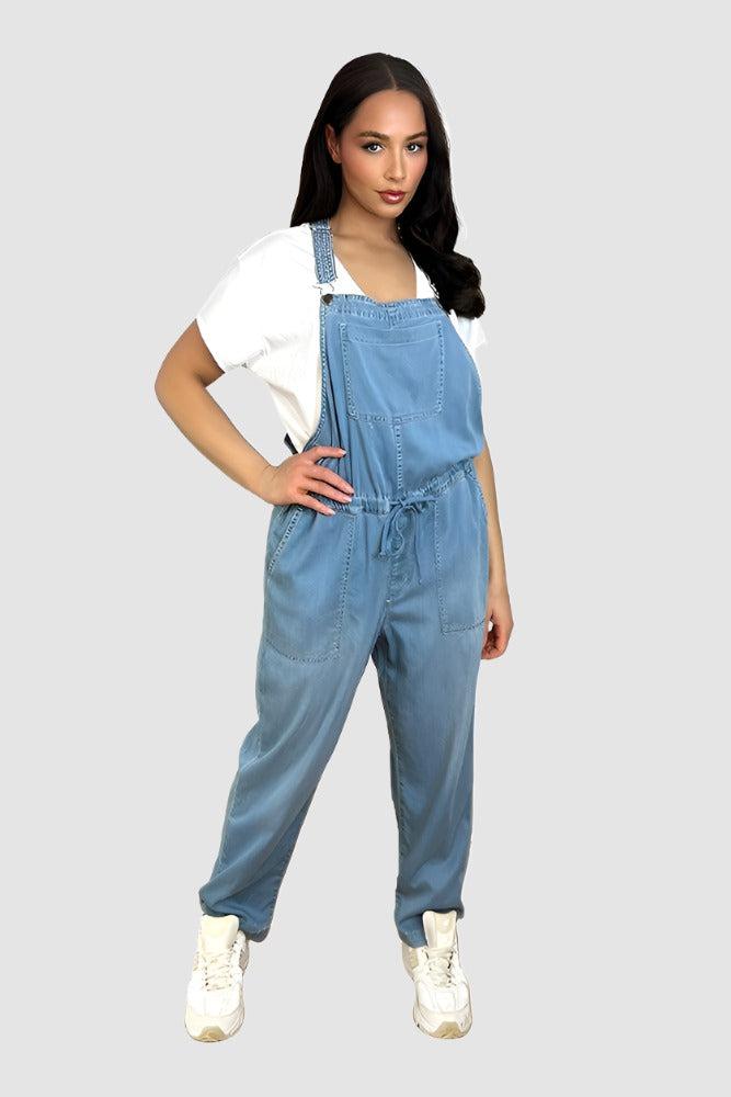 100 Soft Cotton Denim Drawstring Dungarees