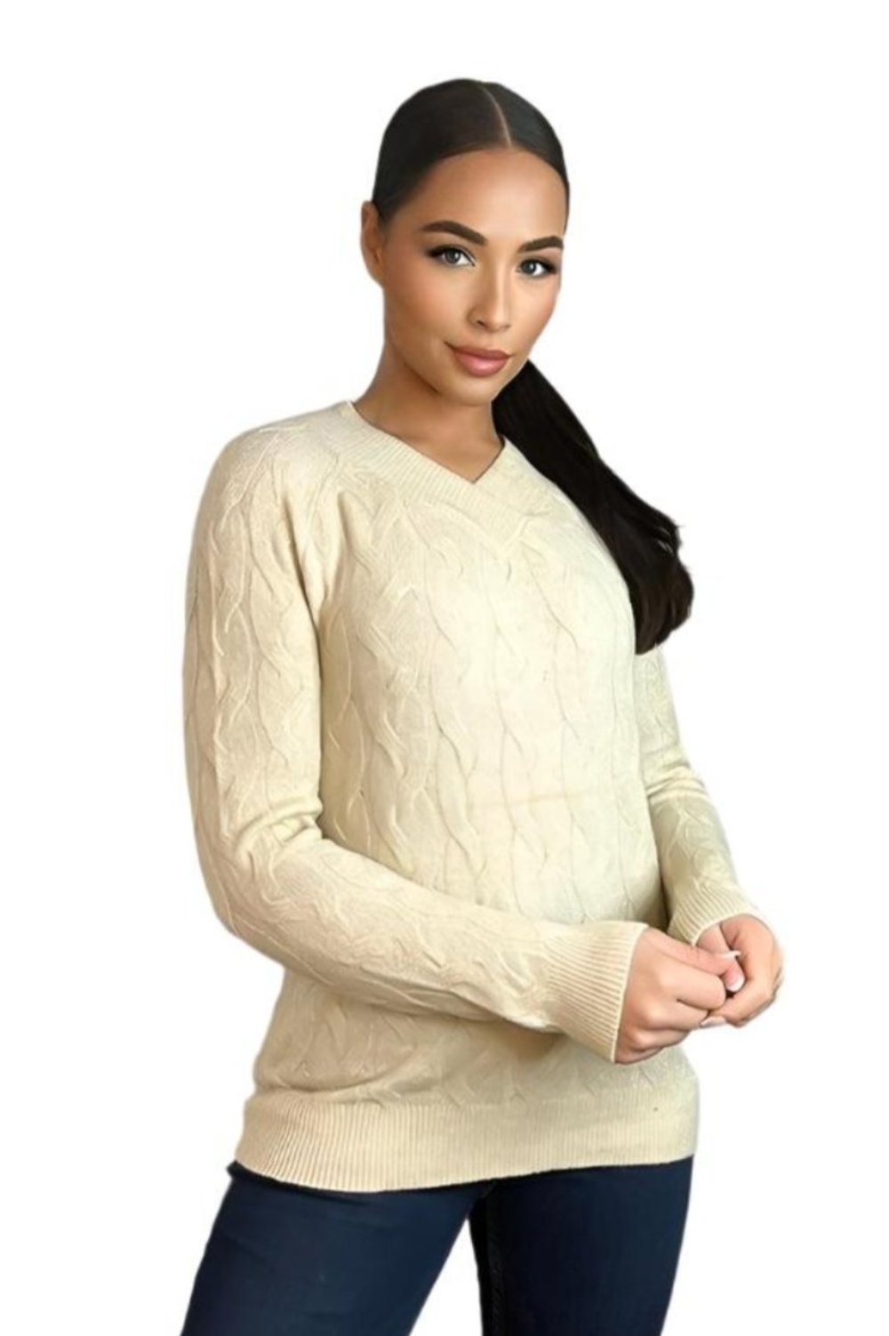 Soft Braid Knit Fisherman Style Pullover-SinglePrice