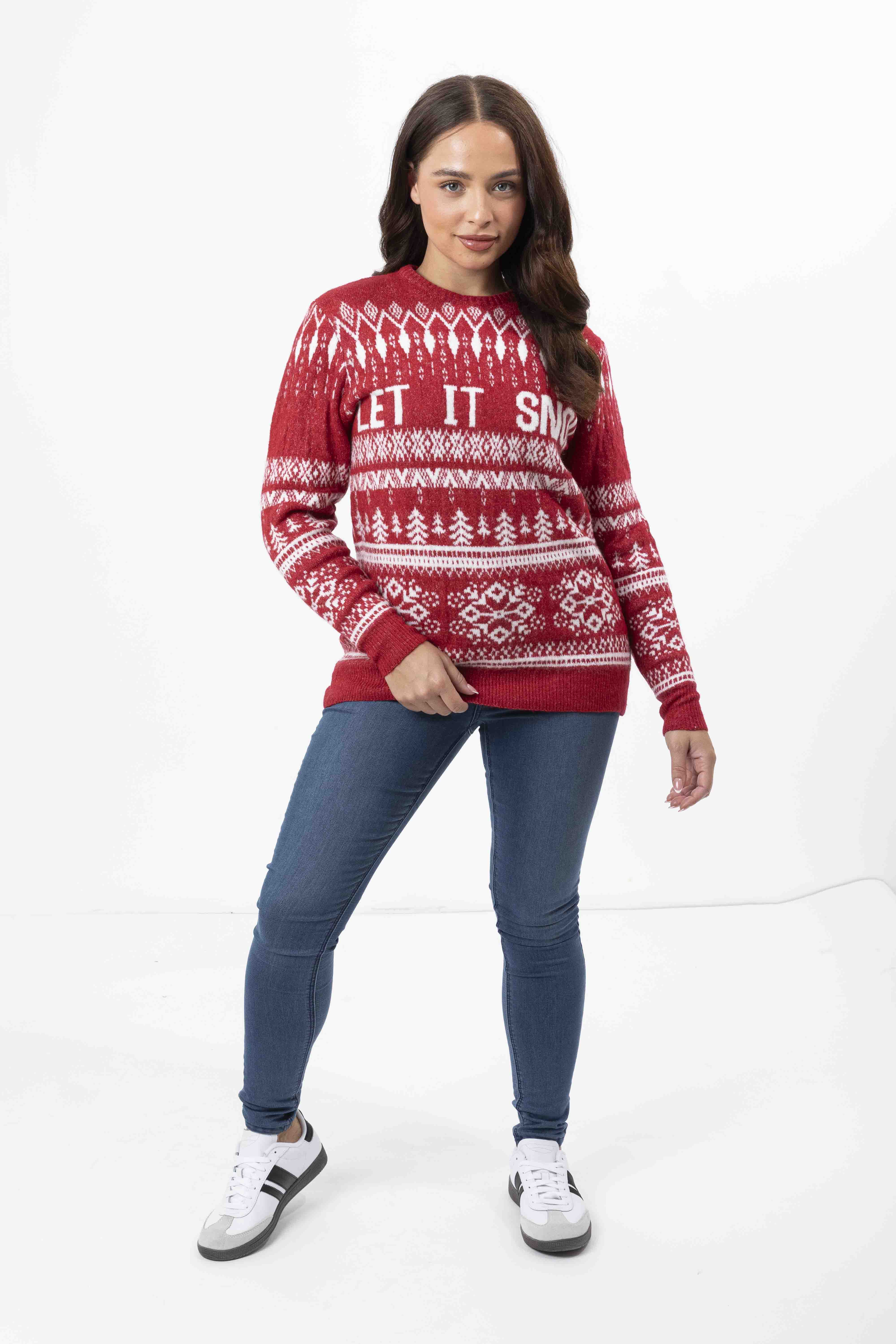 Let It Snow Soft Fluffy Knit Christmas Jumper