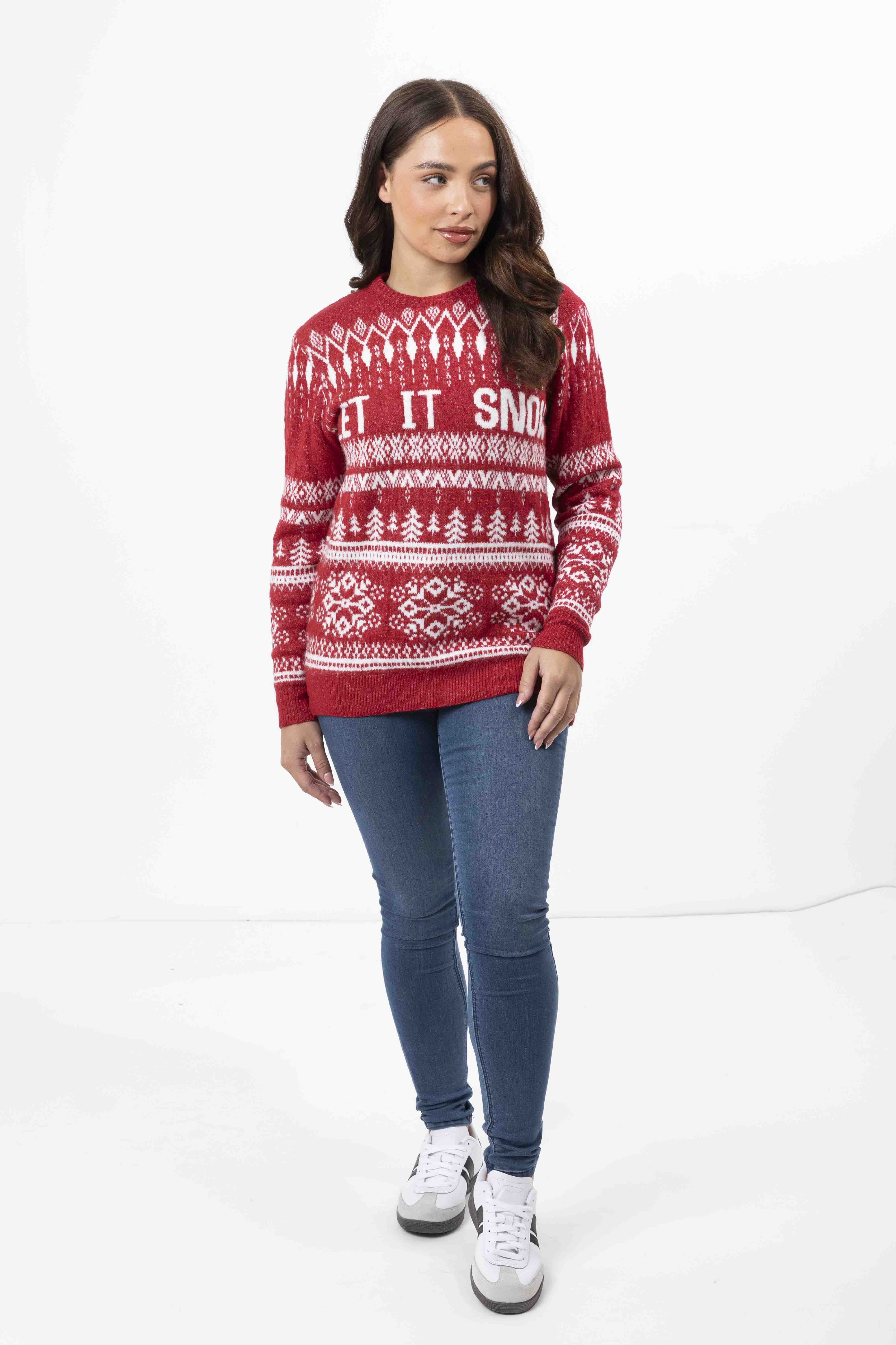 Let It Snow Soft Fluffy Knit Christmas Jumper