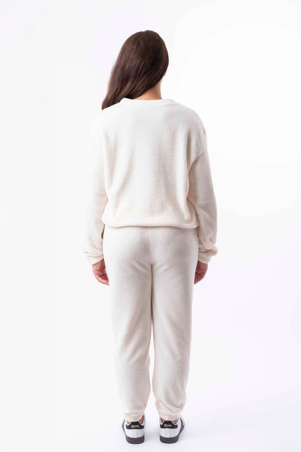 Soft Fleece Crew Neck Elasticated Hem Sweatshirt And Joggers Teddy Lounge Set