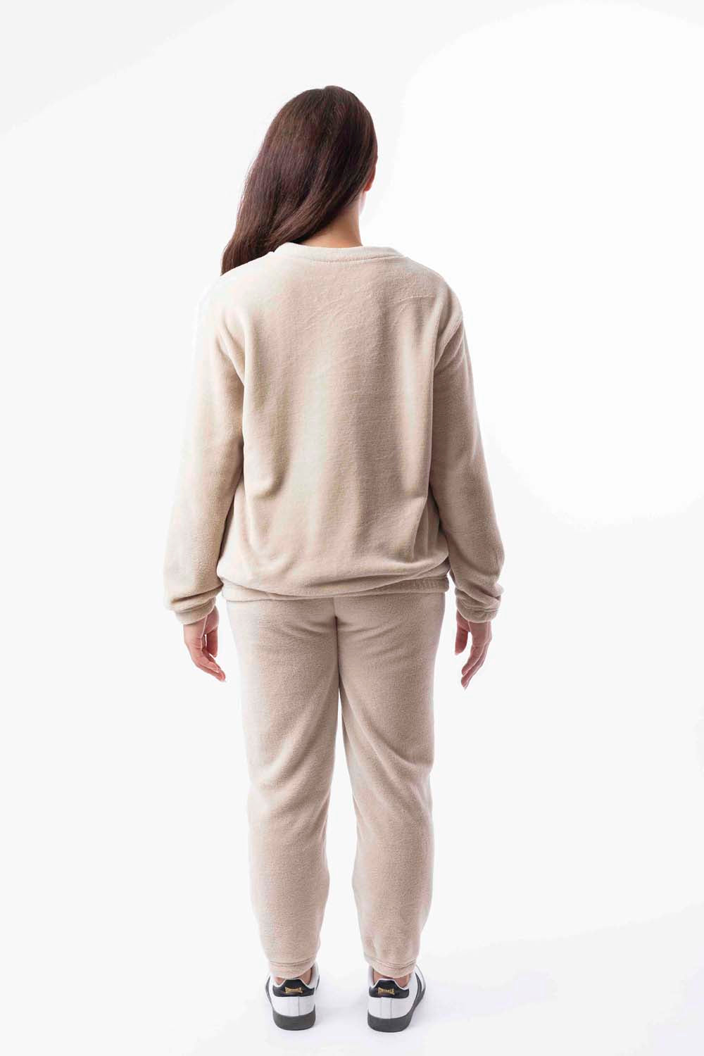 Soft Fleece Crew Neck Elasticated Hem Sweatshirt And Joggers Teddy Lounge Set