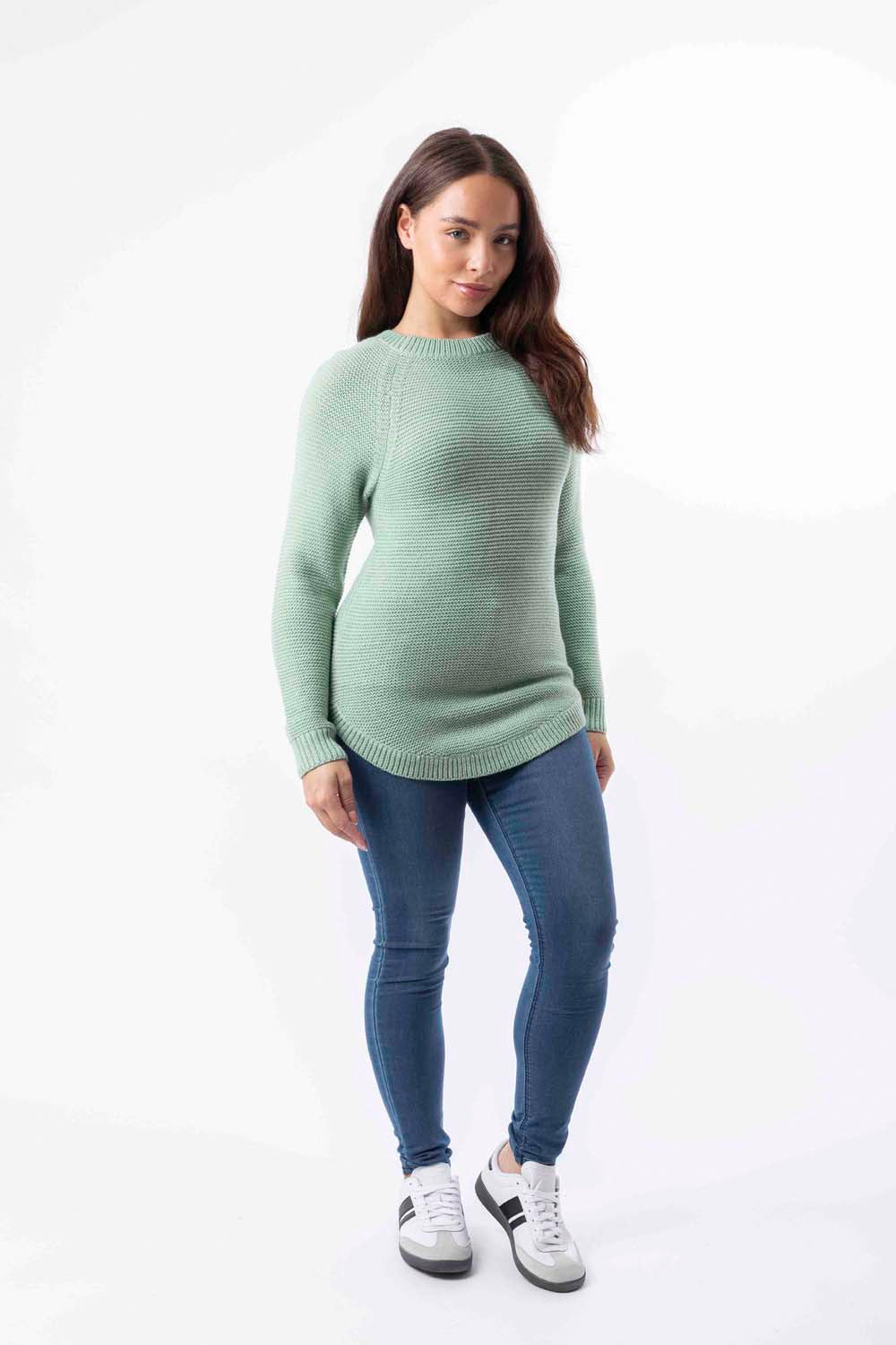 Chunky Lurex Knit Boat Hem Longline Pullover