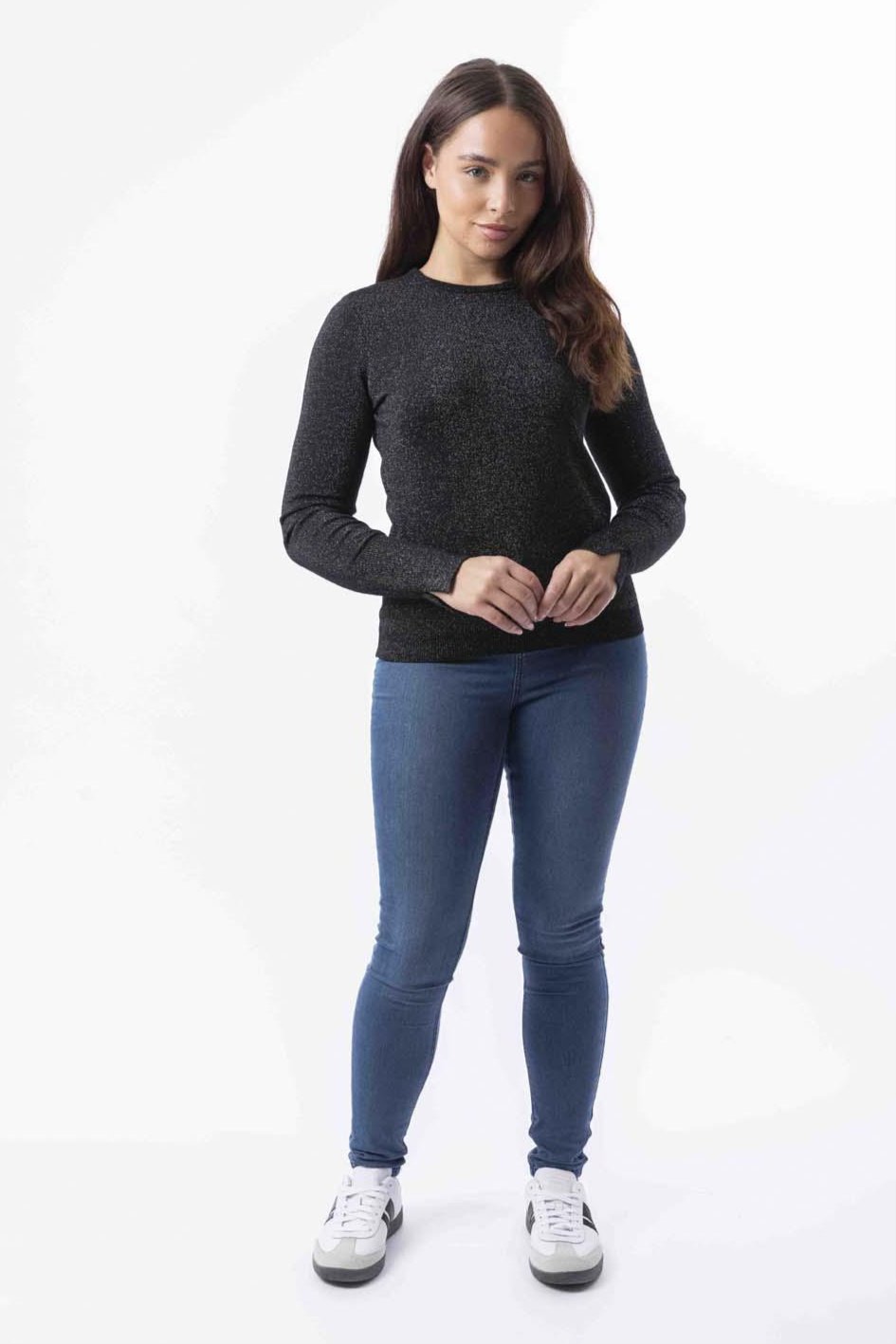 Lurex Knit Viscose Blend Classic Shimmer Festive Jumper-SinglePrice