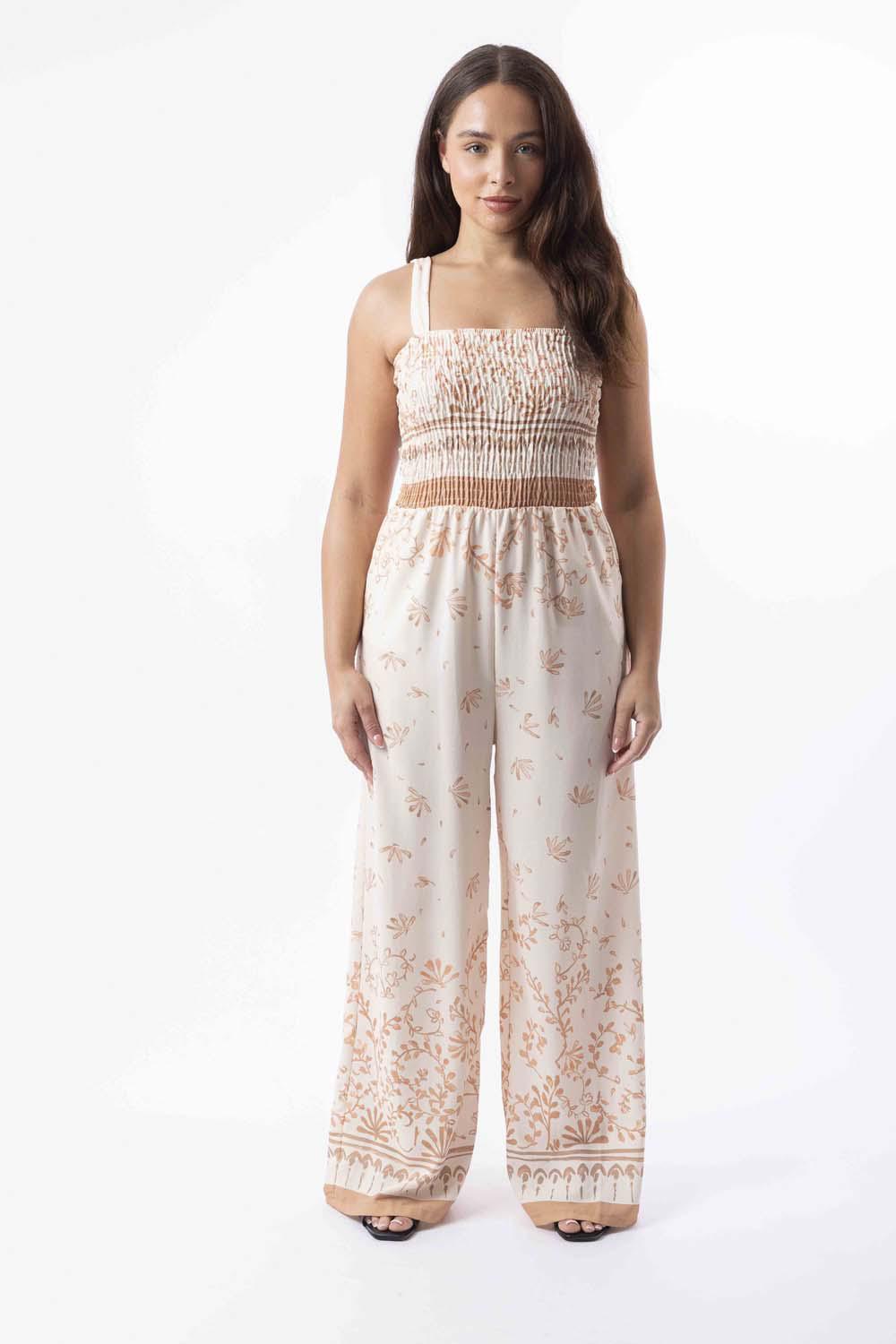 Strappy Wide Leg Printed Elegant Summer Jumpsuit