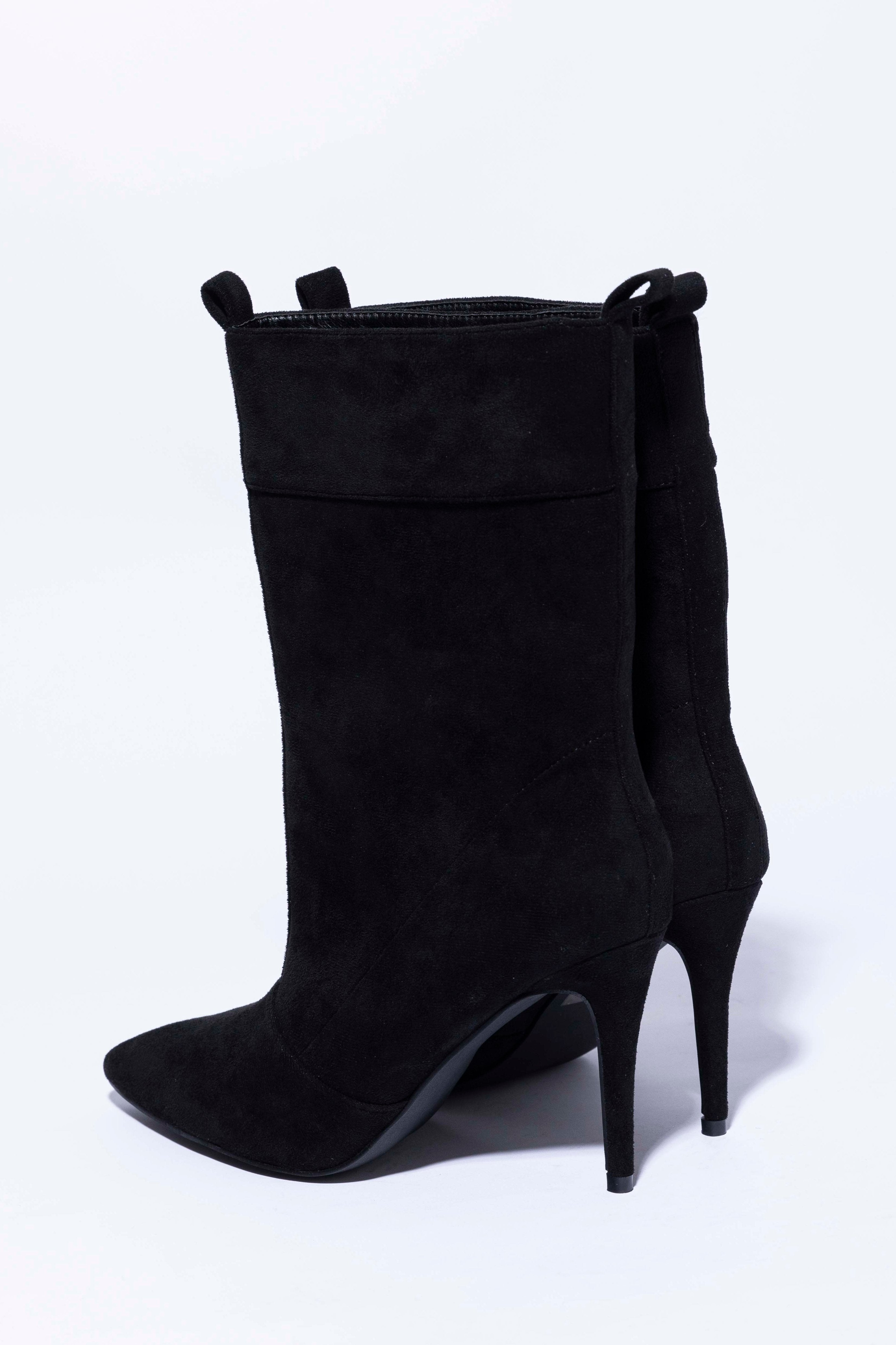 Vegan Suede Pointed Toe 3.5 Inch Stiletto Heel Booties