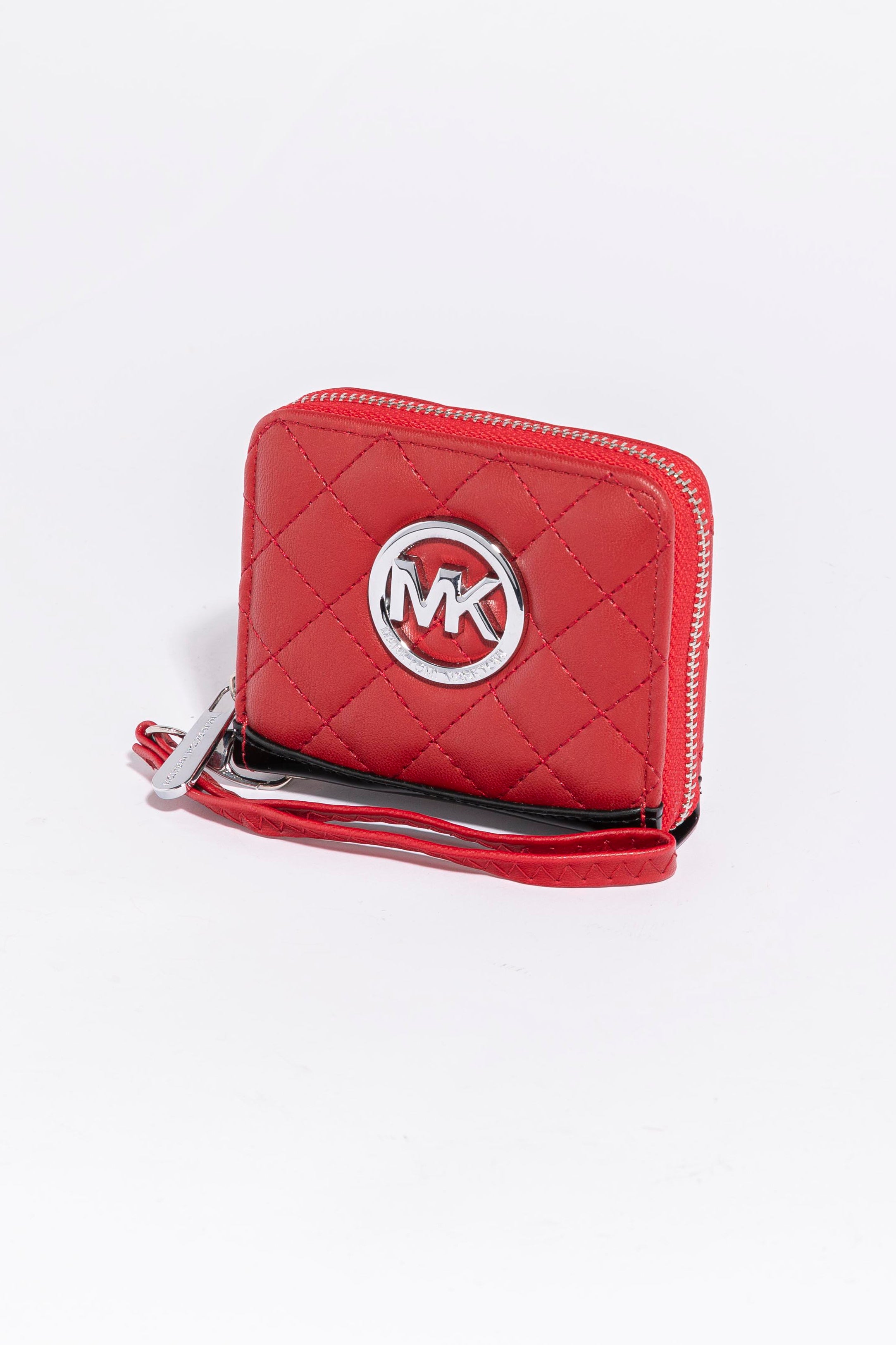 Patent Quilted Double Compartment Small Wallet