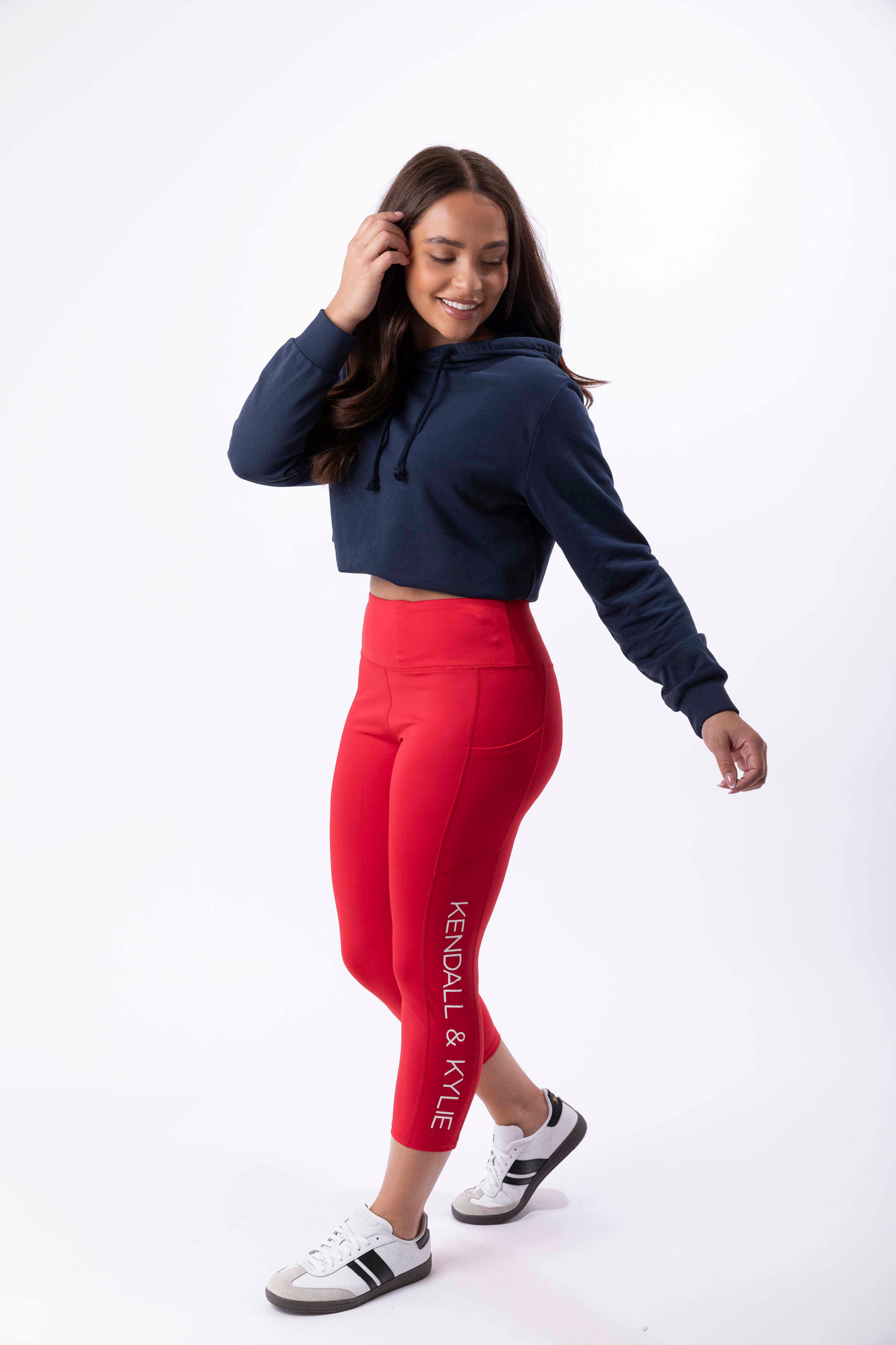 Slogan Side Pocket Spandex Gym Leggings