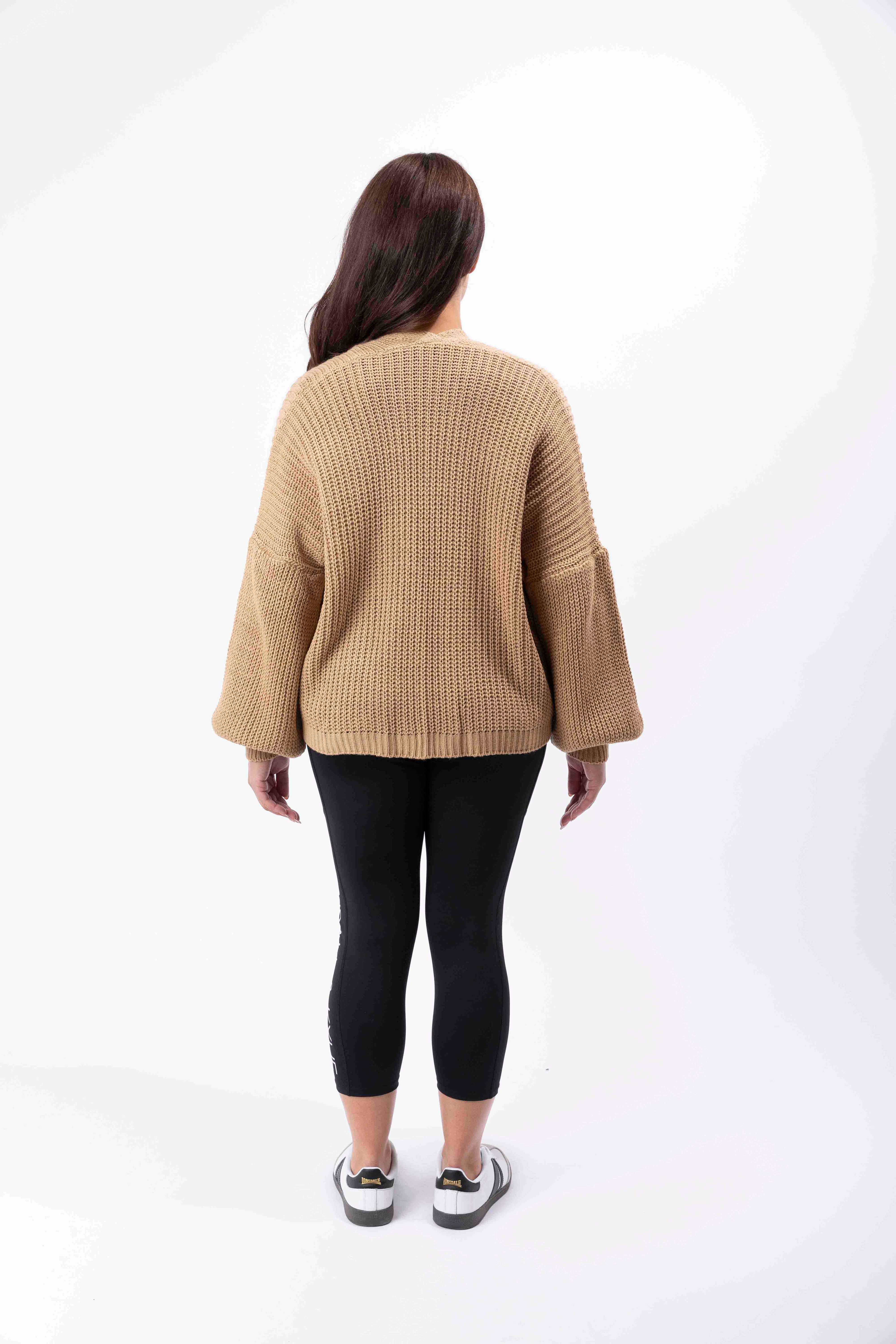 Fine Knit Side Pockets Open Front Cardigan