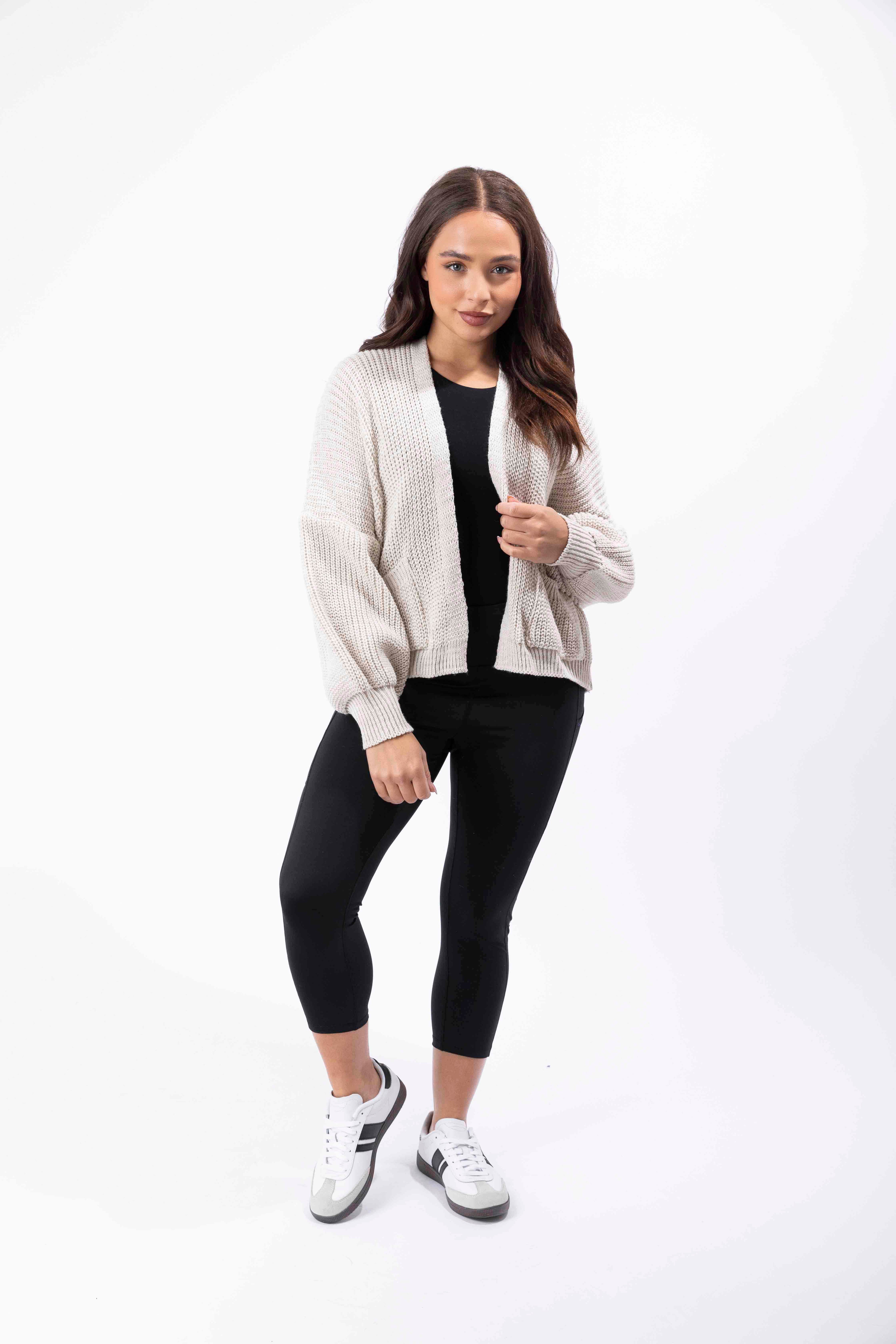 Wholesale Women's Fine Knit Side Pockets Open Front Cardigan (PACK OF 3)