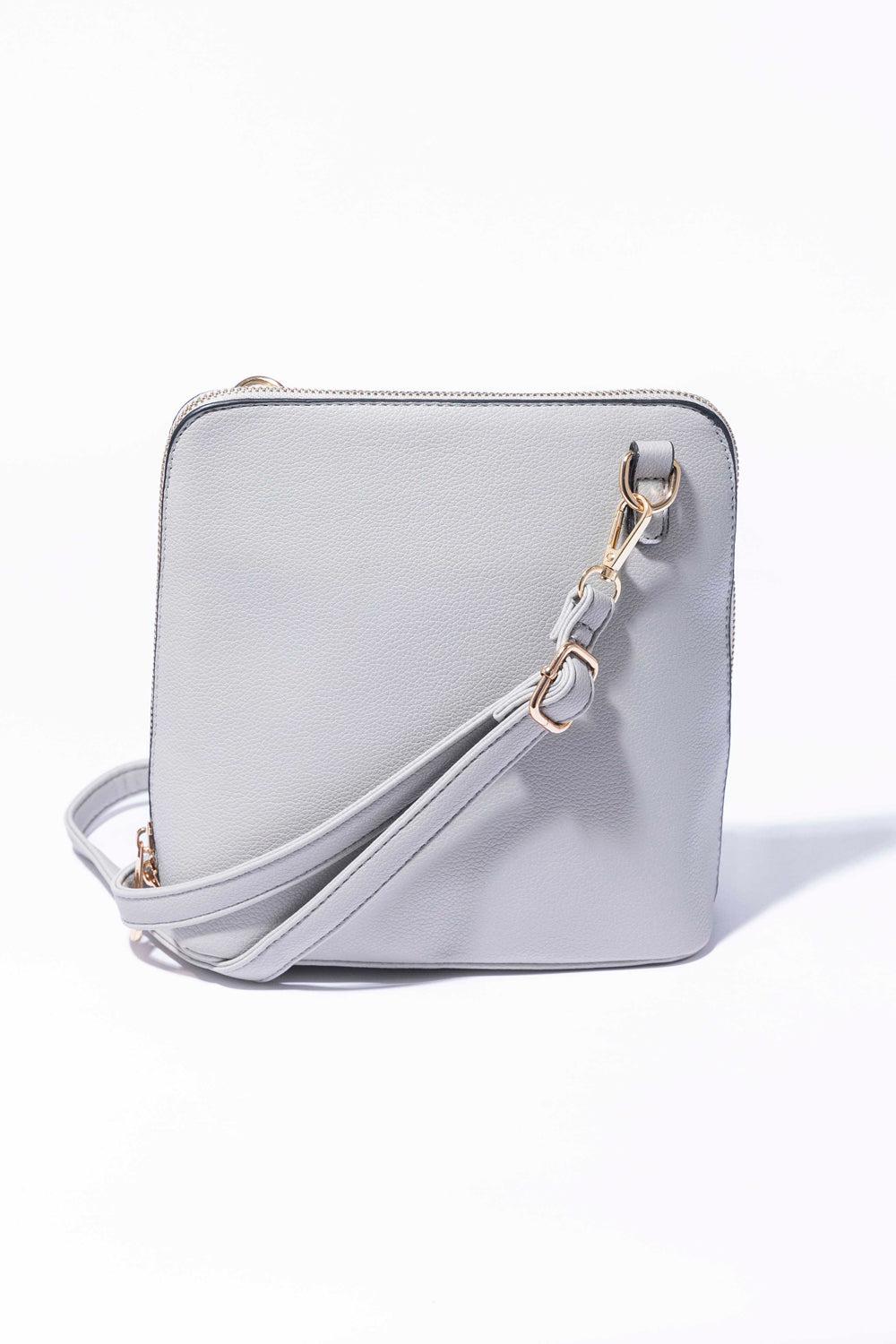 Vegan Leather All Around Zip Medium Crossbody Bag