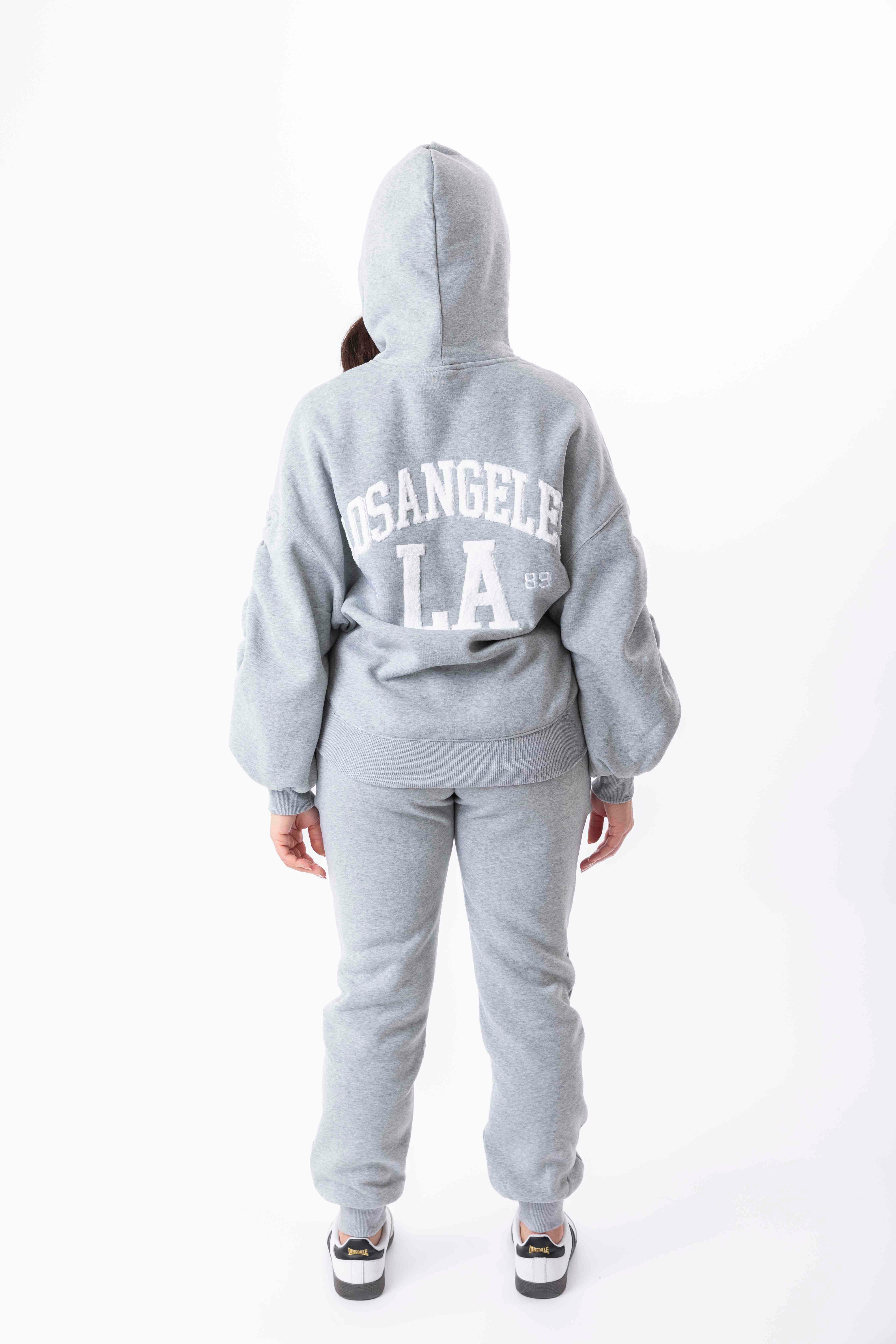 Embroidered Logo Hoodie And Joggers Fleeced Tracksuit Set