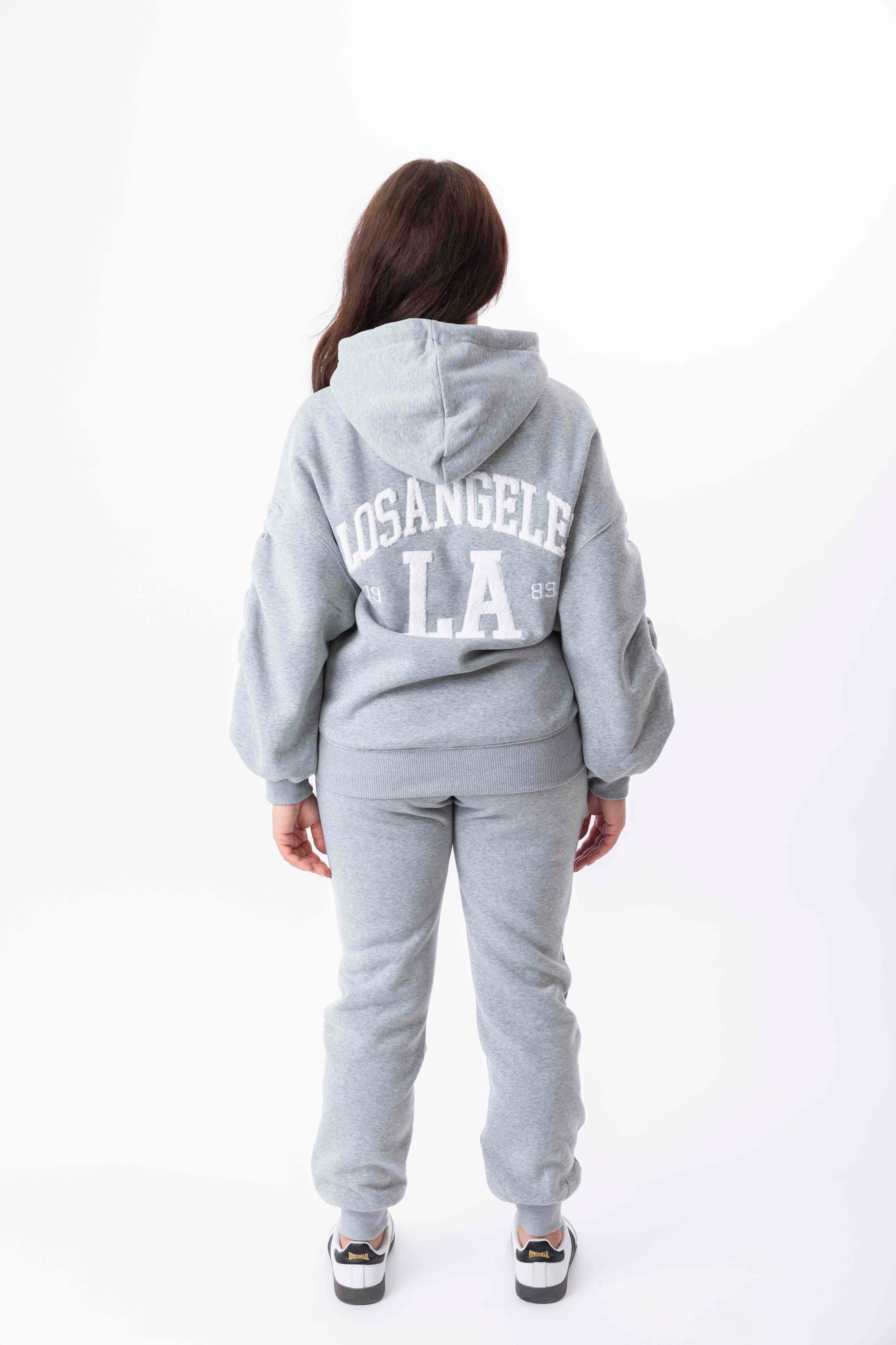 Embroidered Logo Hoodie And Joggers Fleeced Tracksuit Set