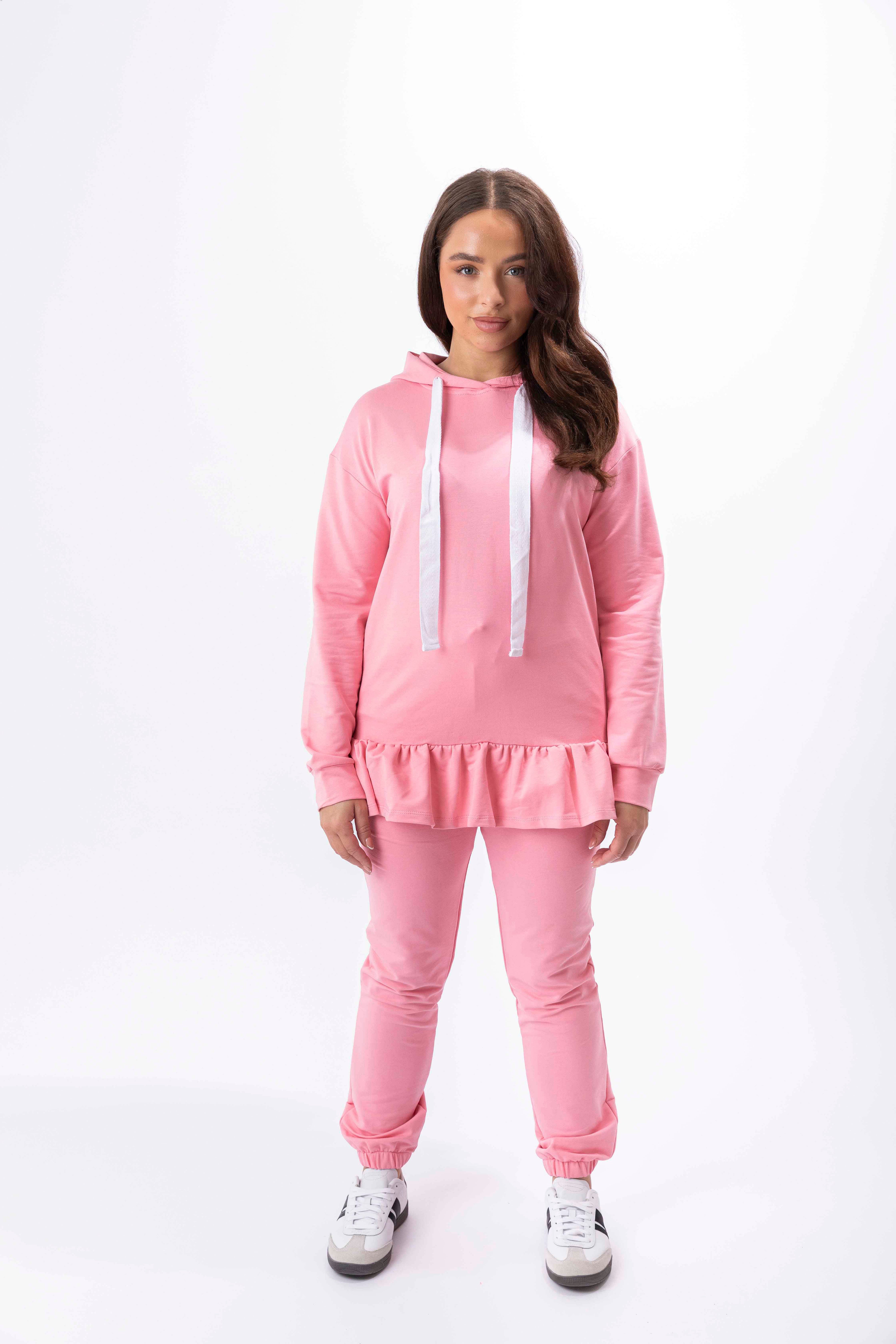 Frilled Hem Hoodie Tracksuit