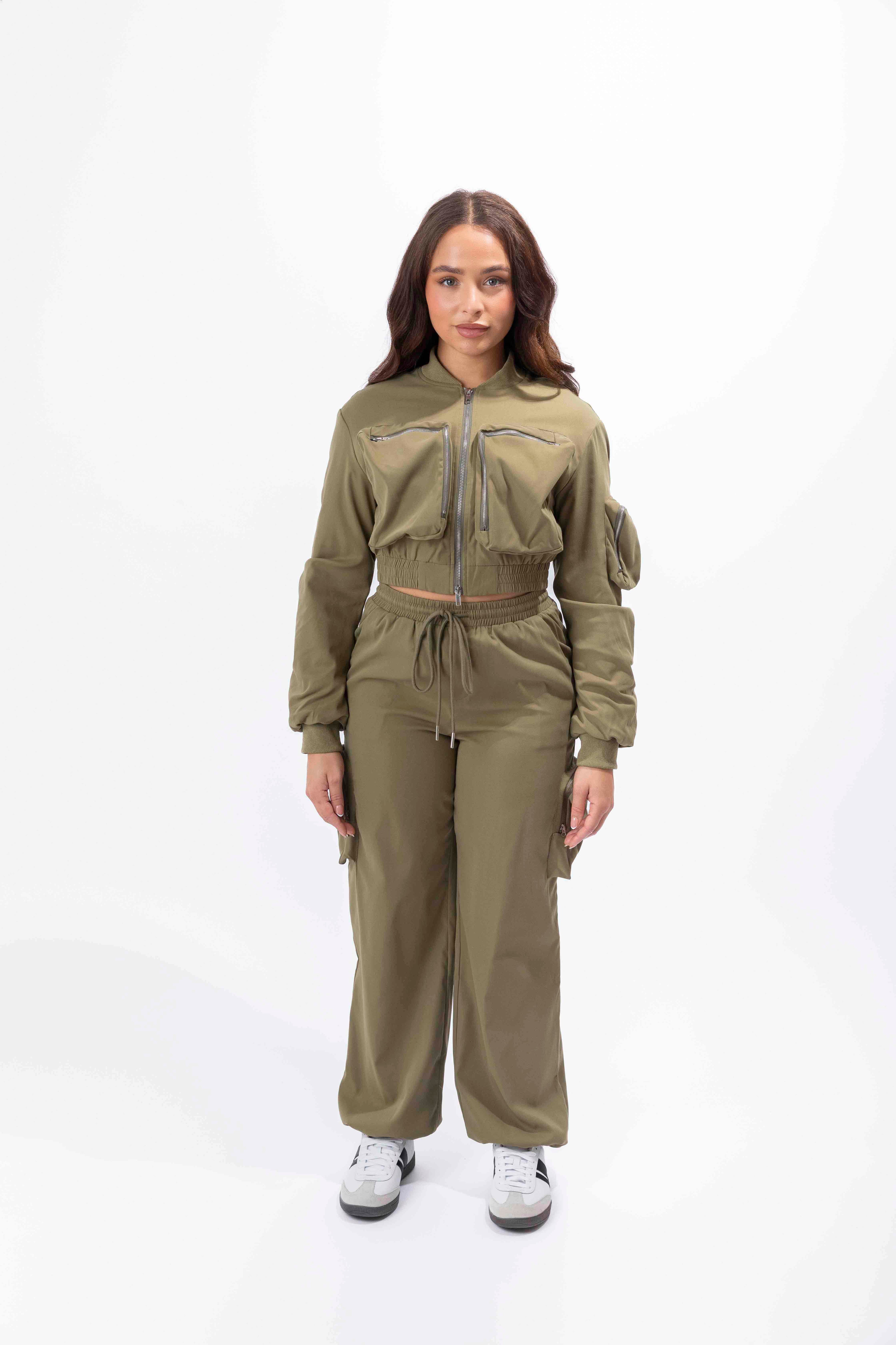 Lightweight Cargo Trousers And Bomber Jacket Set