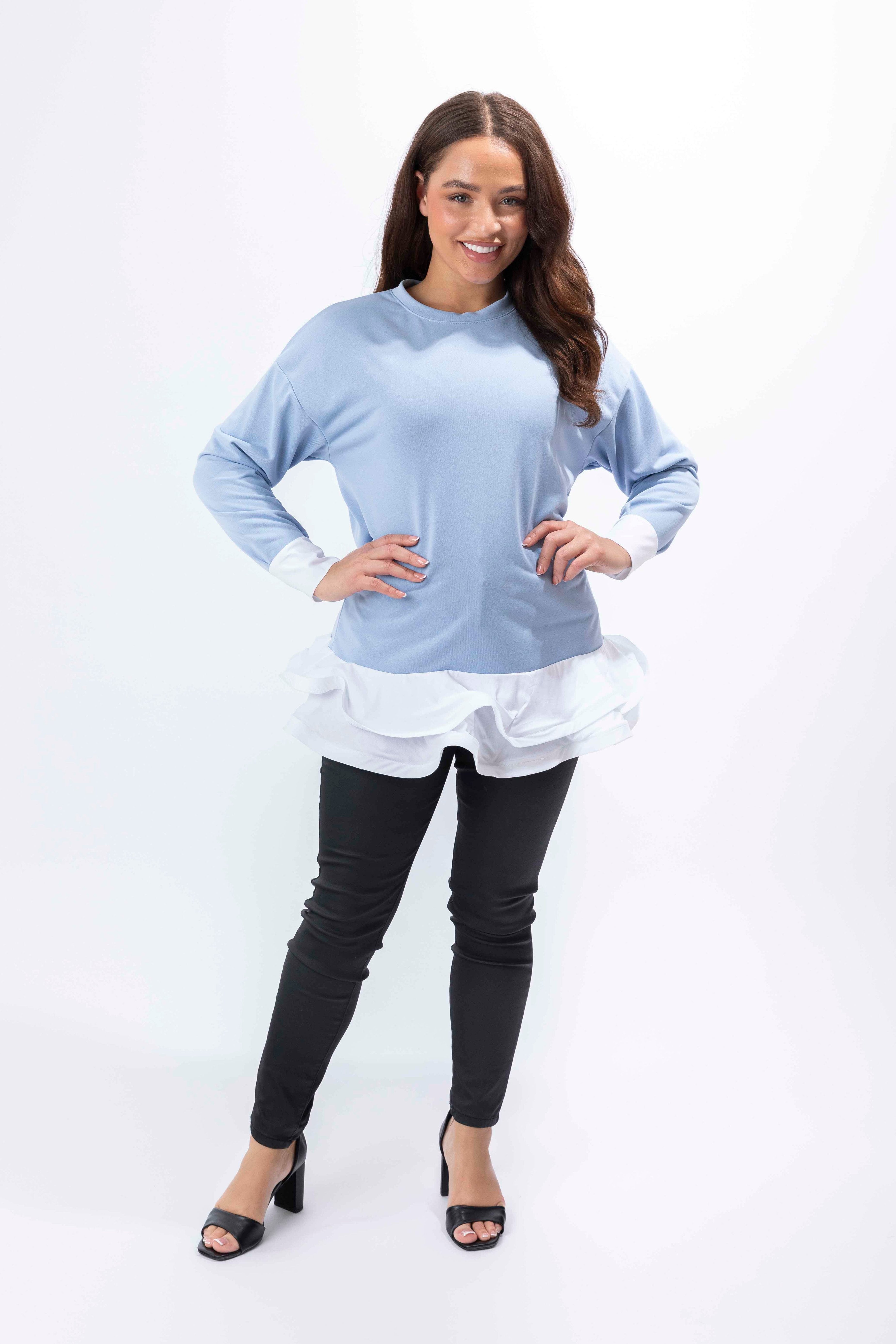 Frilled Hem Sweatshirt Dress