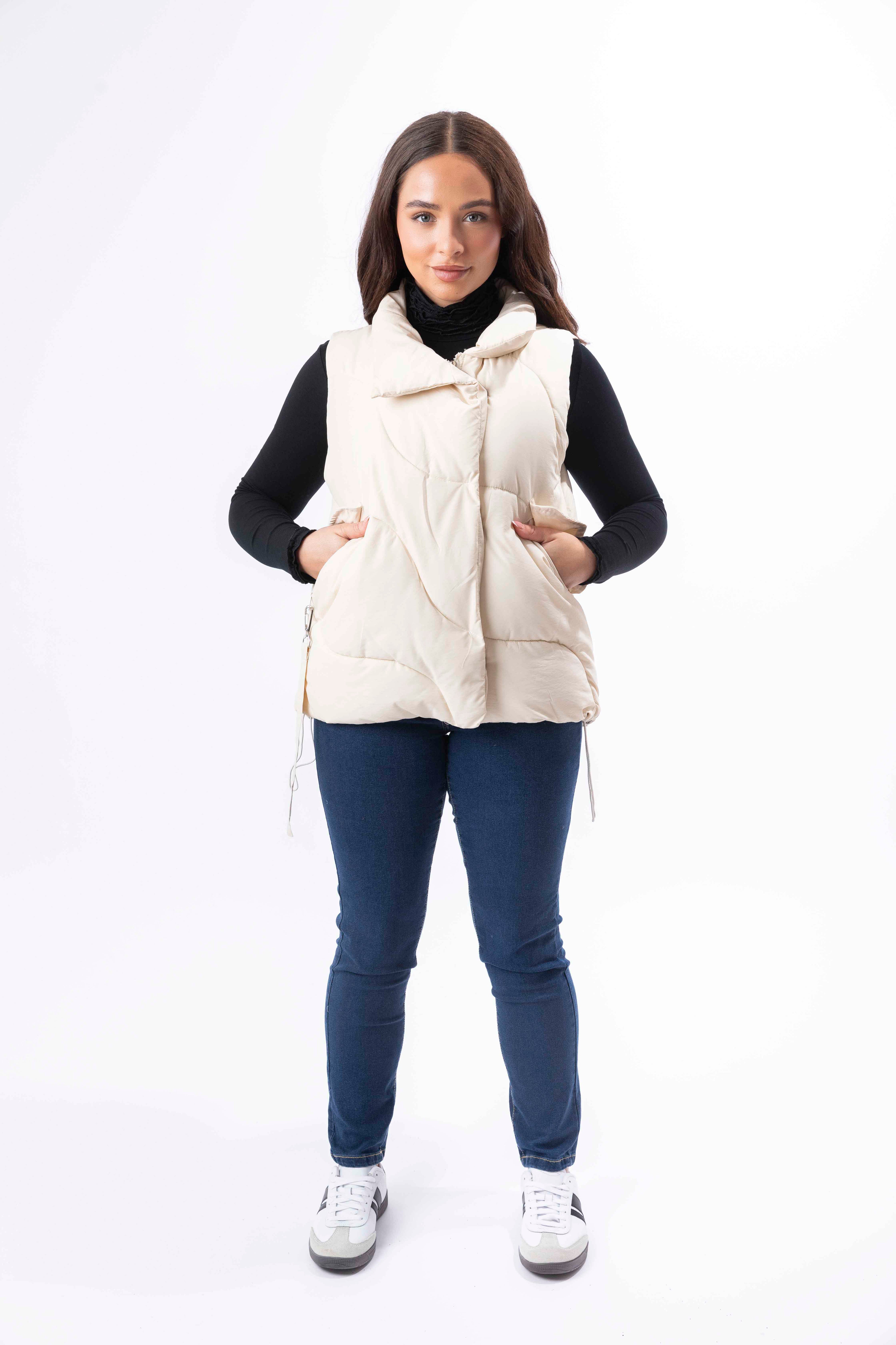 Lightly Padded Drawstring Waistcoat