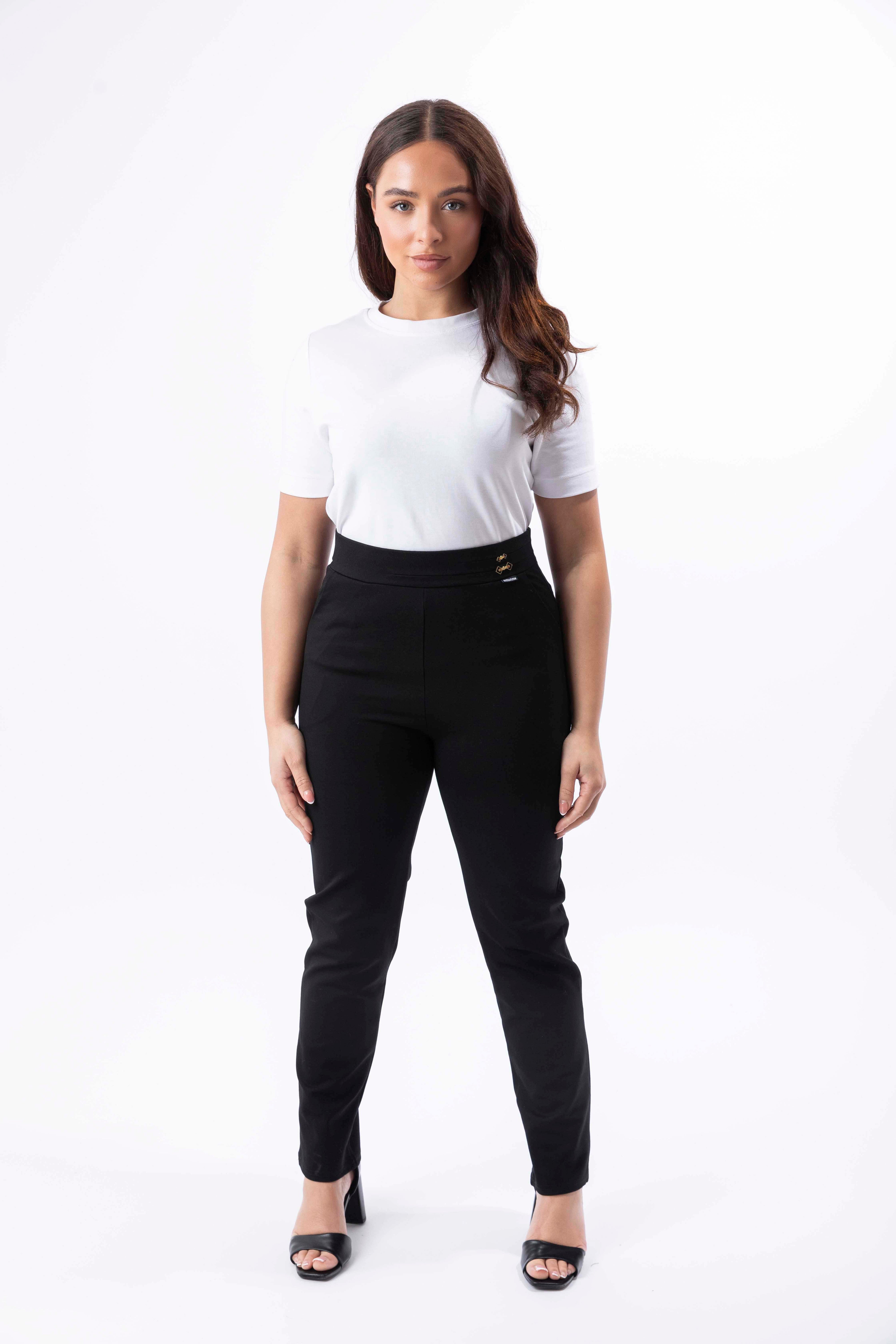 Classic Black Cotton Blend Jeggings