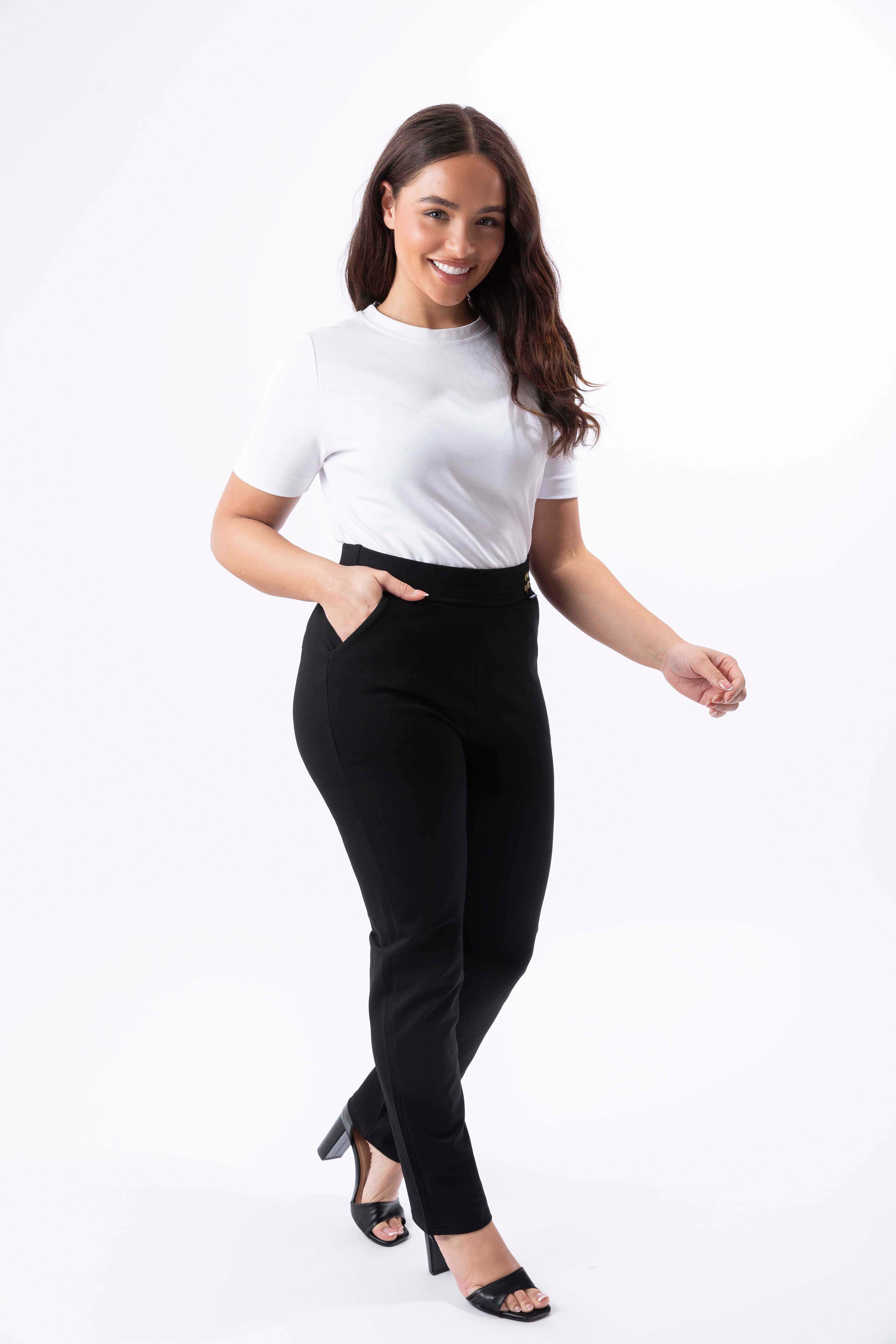 Classic Black Cotton Blend Jeggings