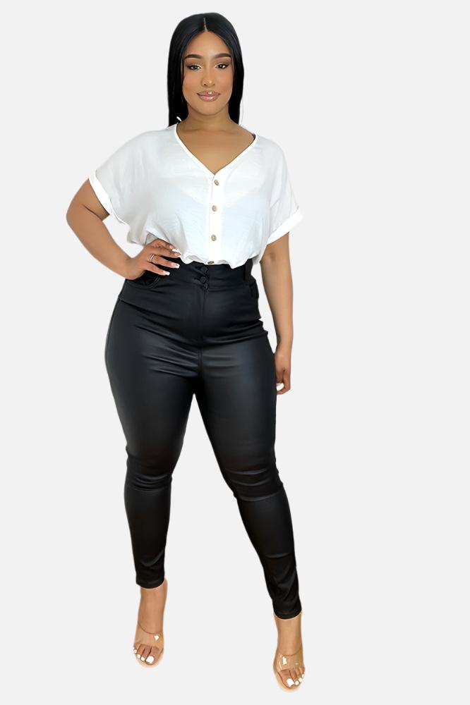 Plus size coated skinny on sale jeans