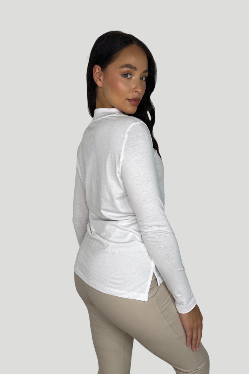 Basic Long Sleeve Cotton Turtleneck Top-SinglePrice