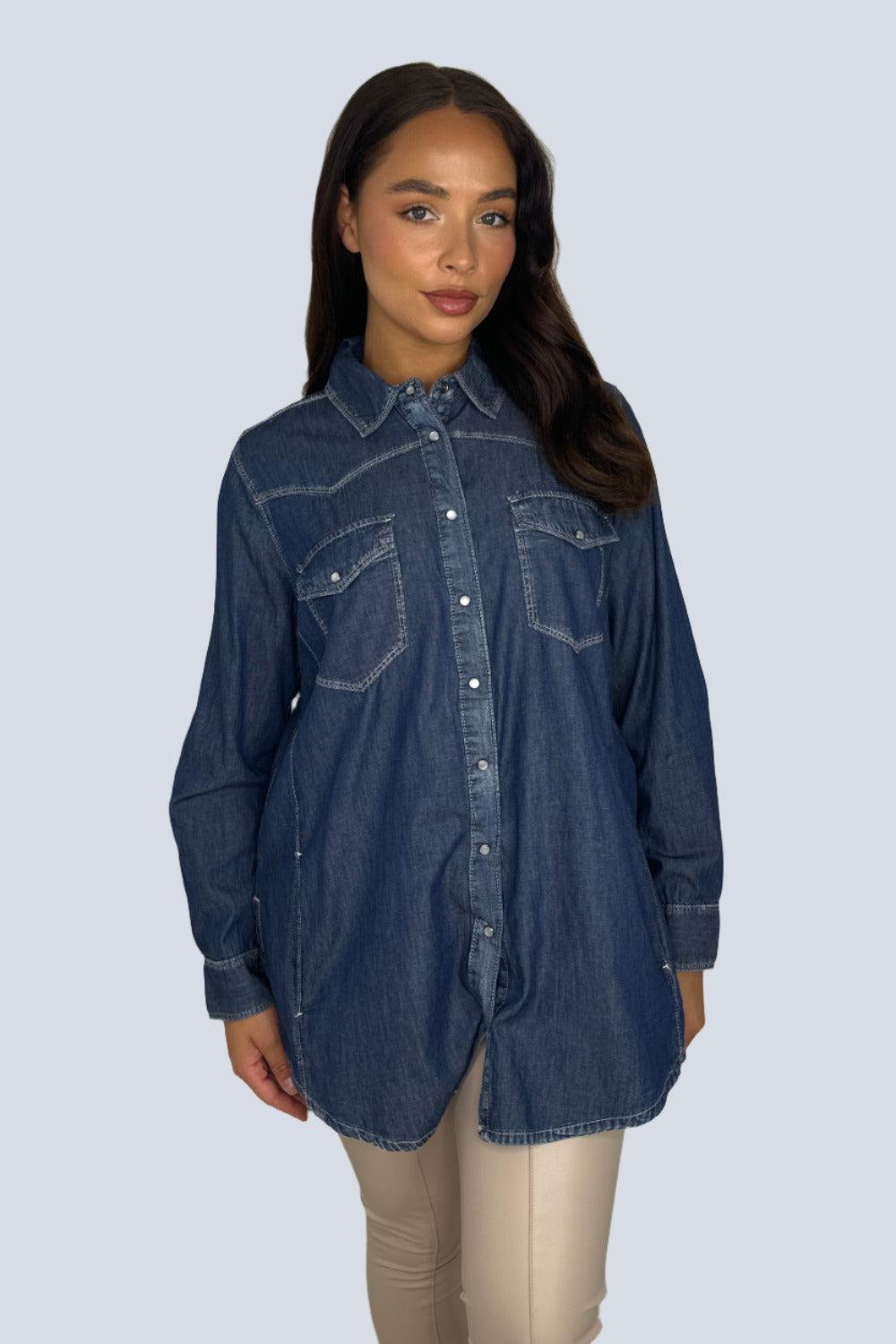 Vintage Indigo Classic Denim Shirt-SinglePrice