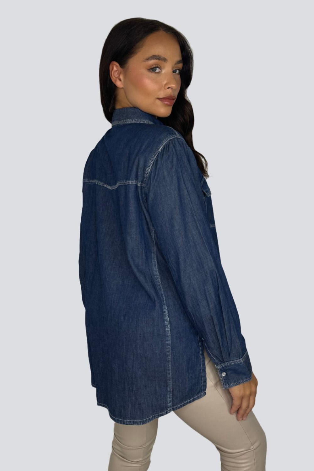 Vintage Indigo Classic Denim Shirt-SinglePrice