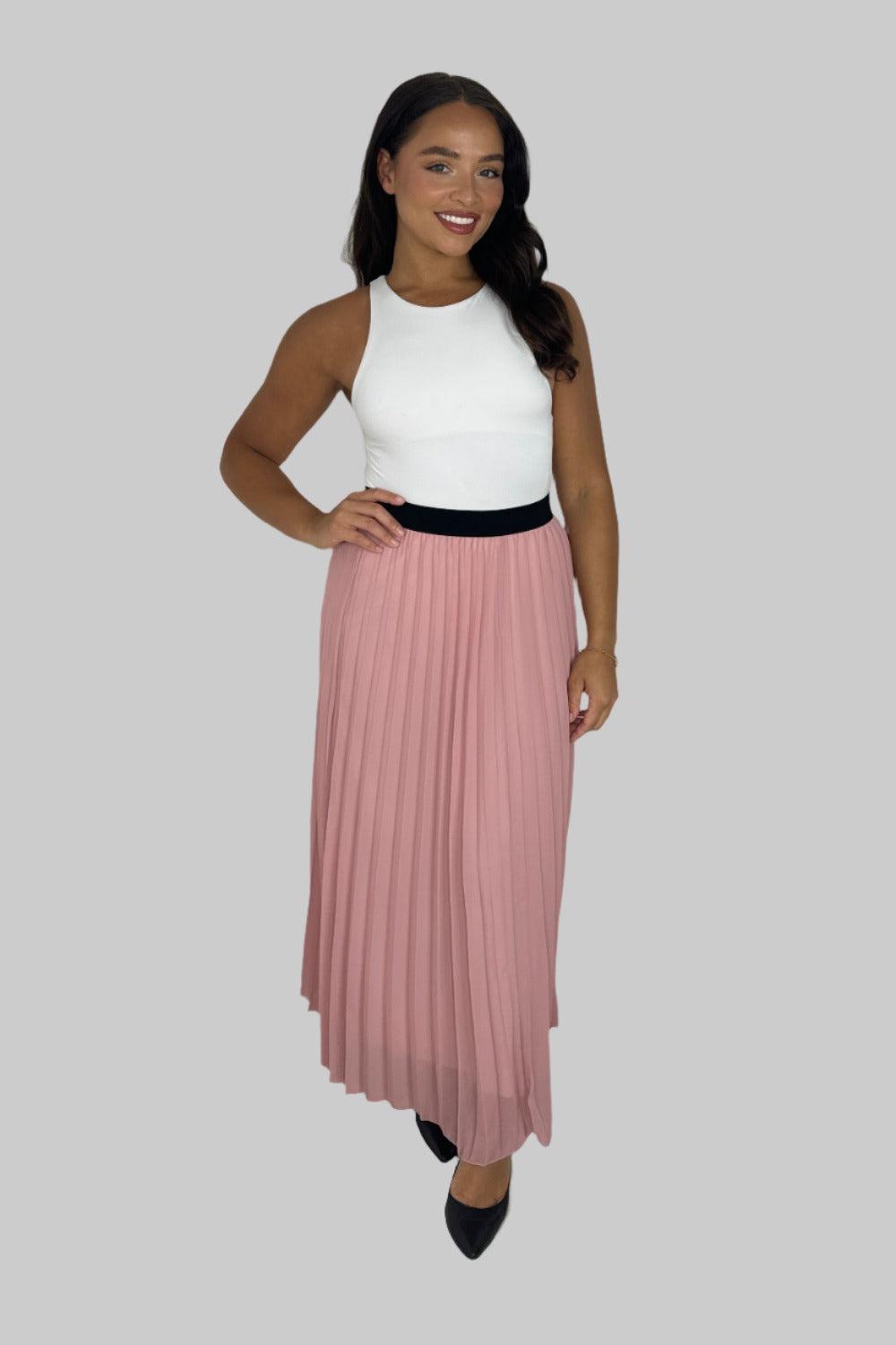 Chiffon maxi skirt with pleats best sale