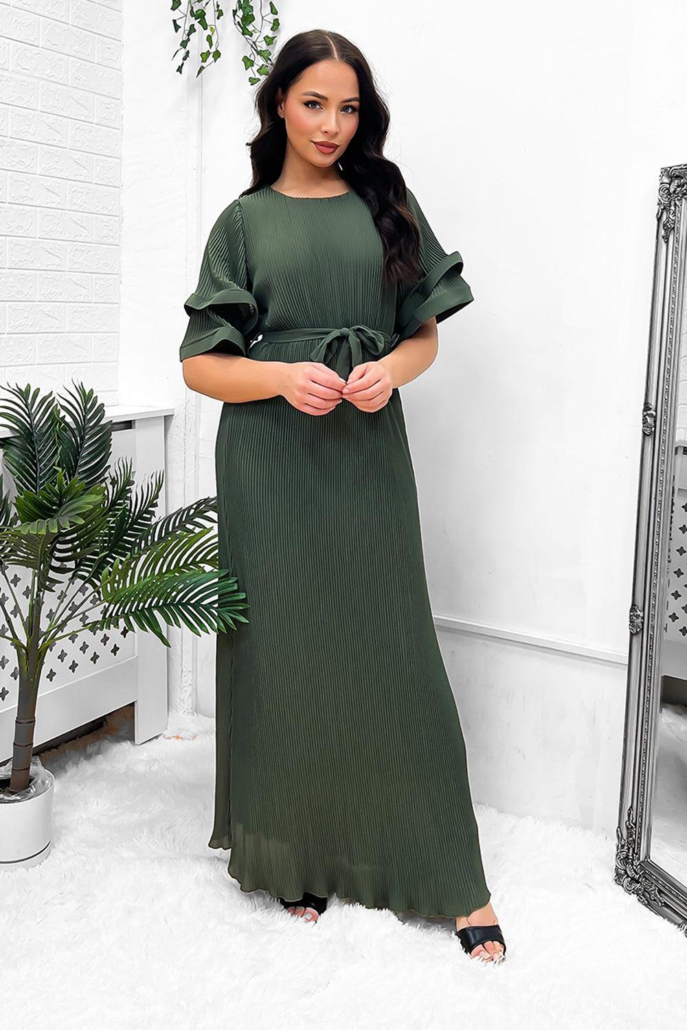 Flute sleeve maxi dress best sale