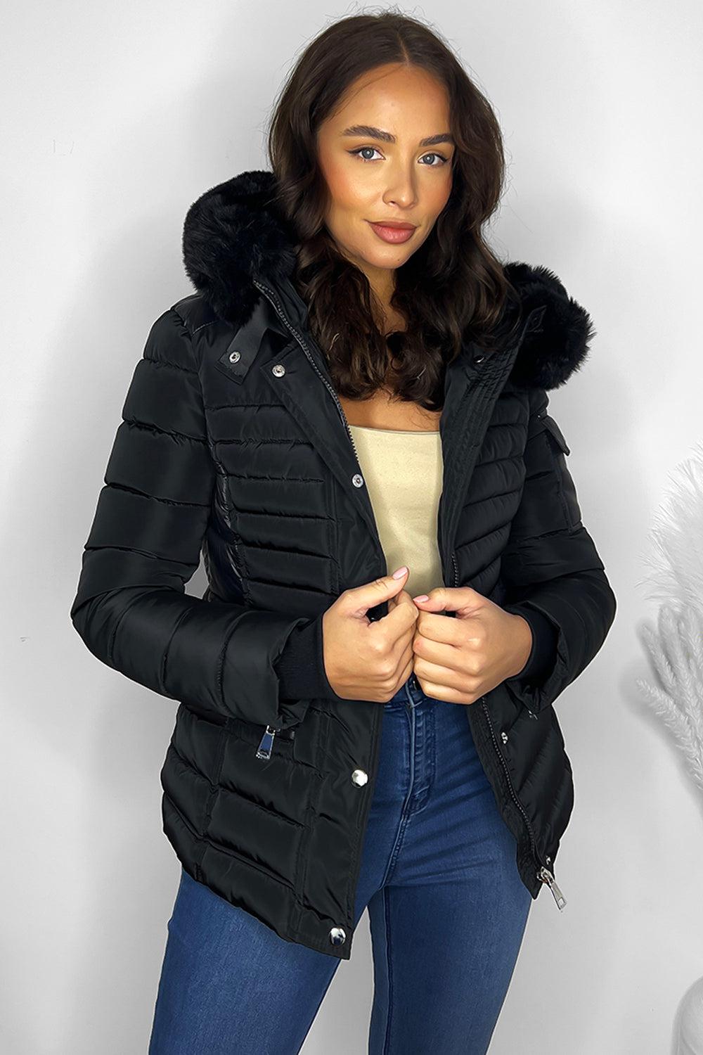 Faux fur hot sale trim hoodie