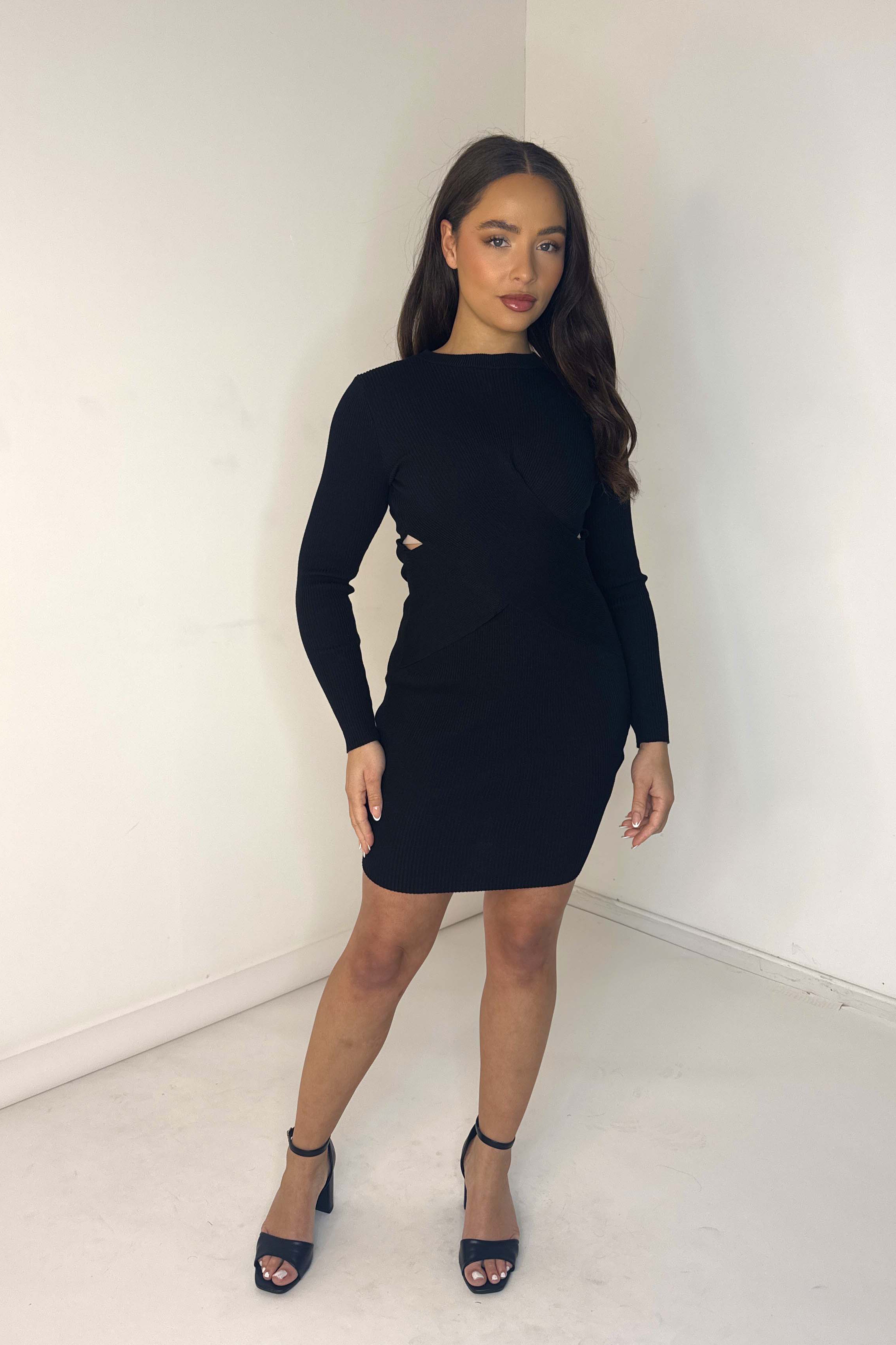 Viscose Ribbed Knitted Bodycon Dress