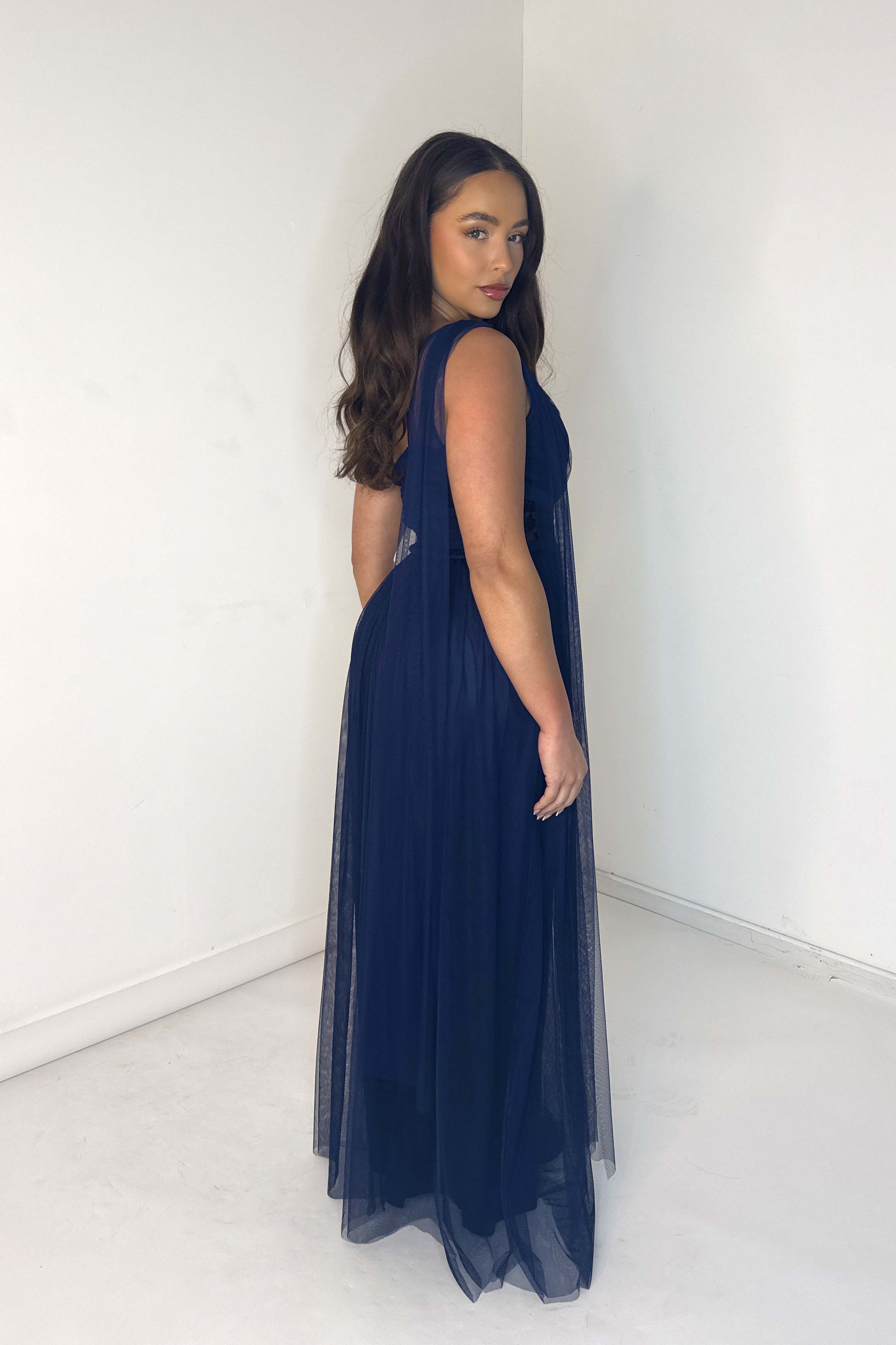 One Shoulder Extra Long Bridesmaid Dress