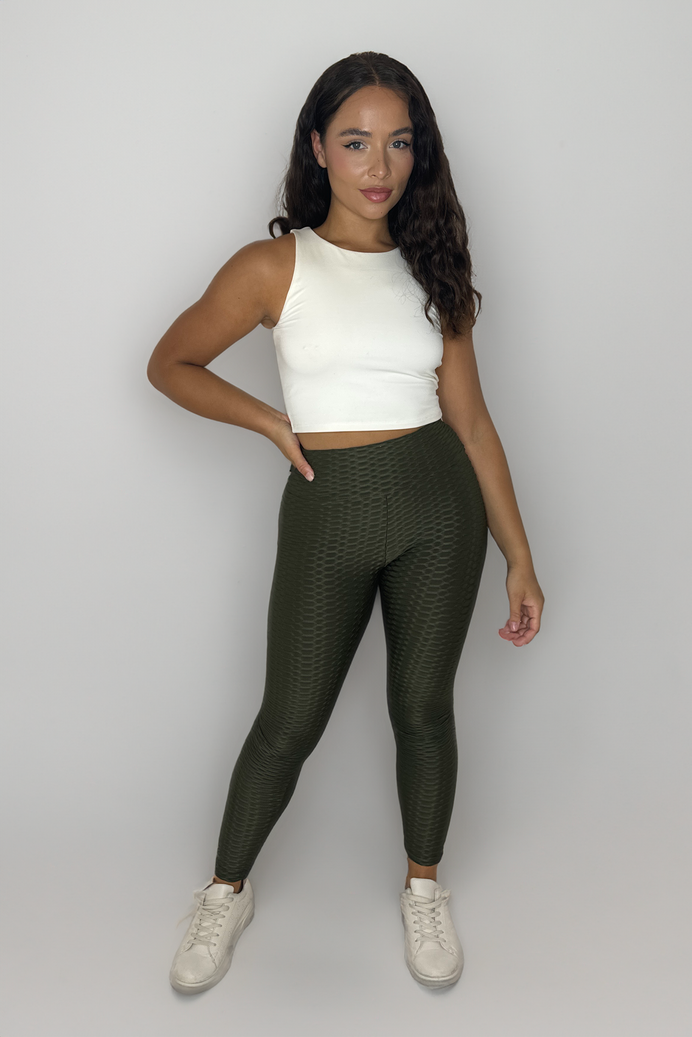 Ruched Textured Stretchty Leggings