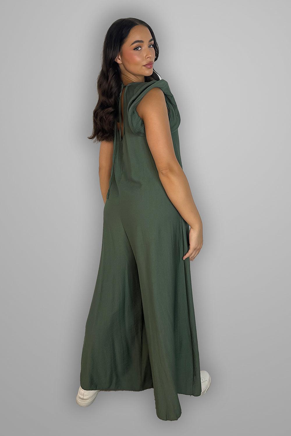 V-Neck Front And Back Maxi Summer Relaxed Fit Jumpsuit-SinglePrice