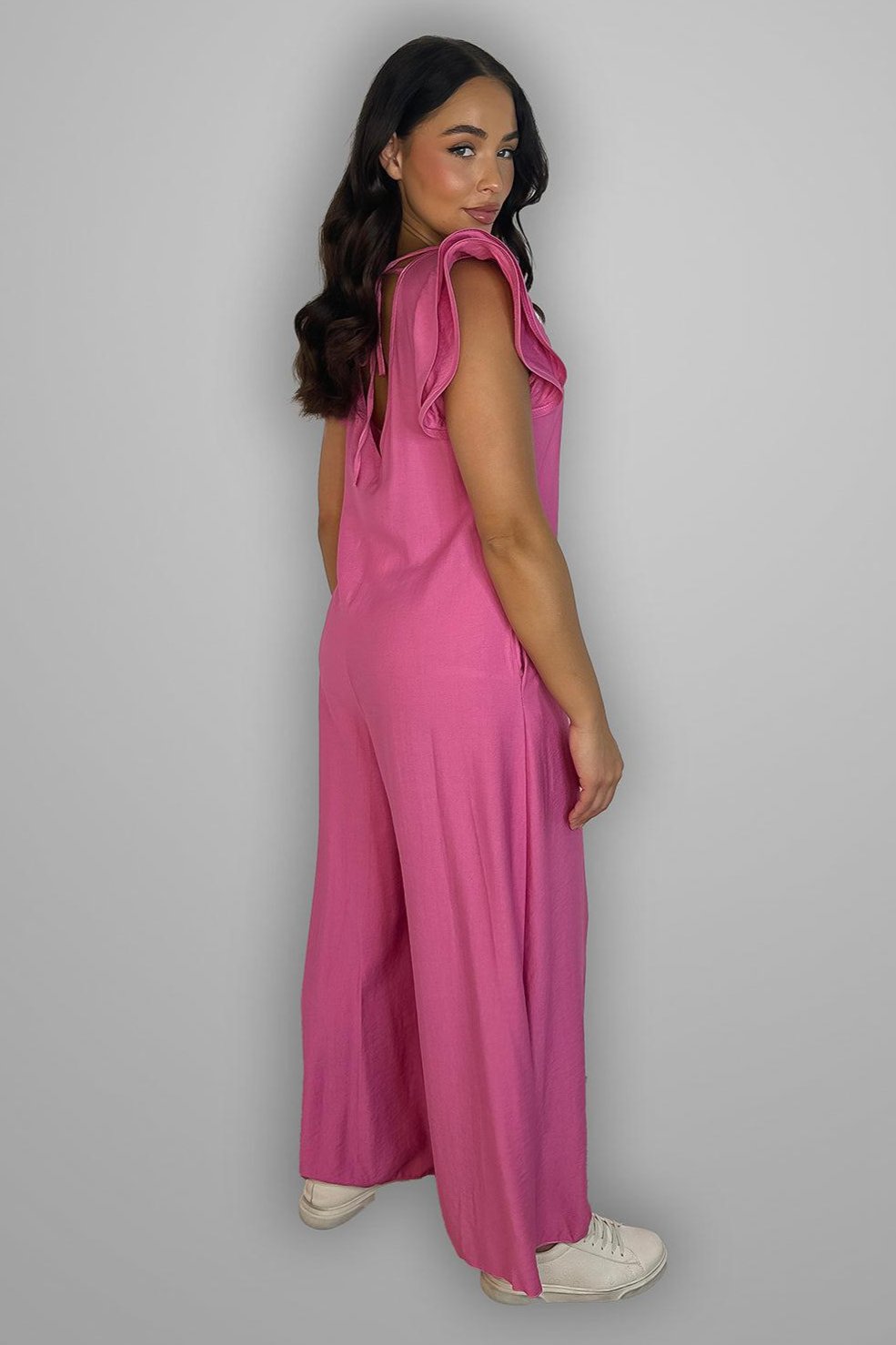 V-Neck Front And Back Maxi Summer Relaxed Fit Jumpsuit-SinglePrice