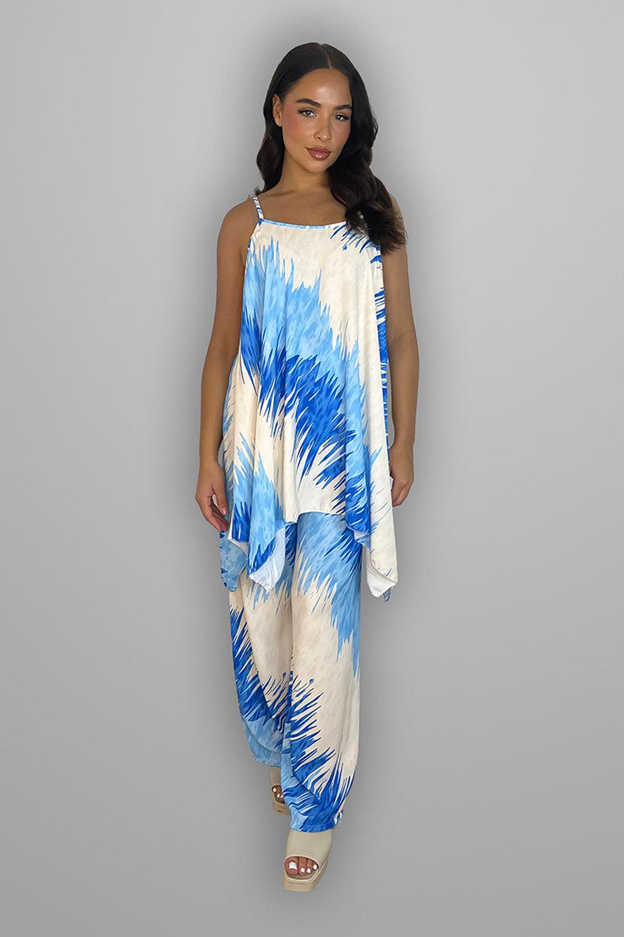 Slinky Abstract Print Tunic And Trousers Set-SinglePrice